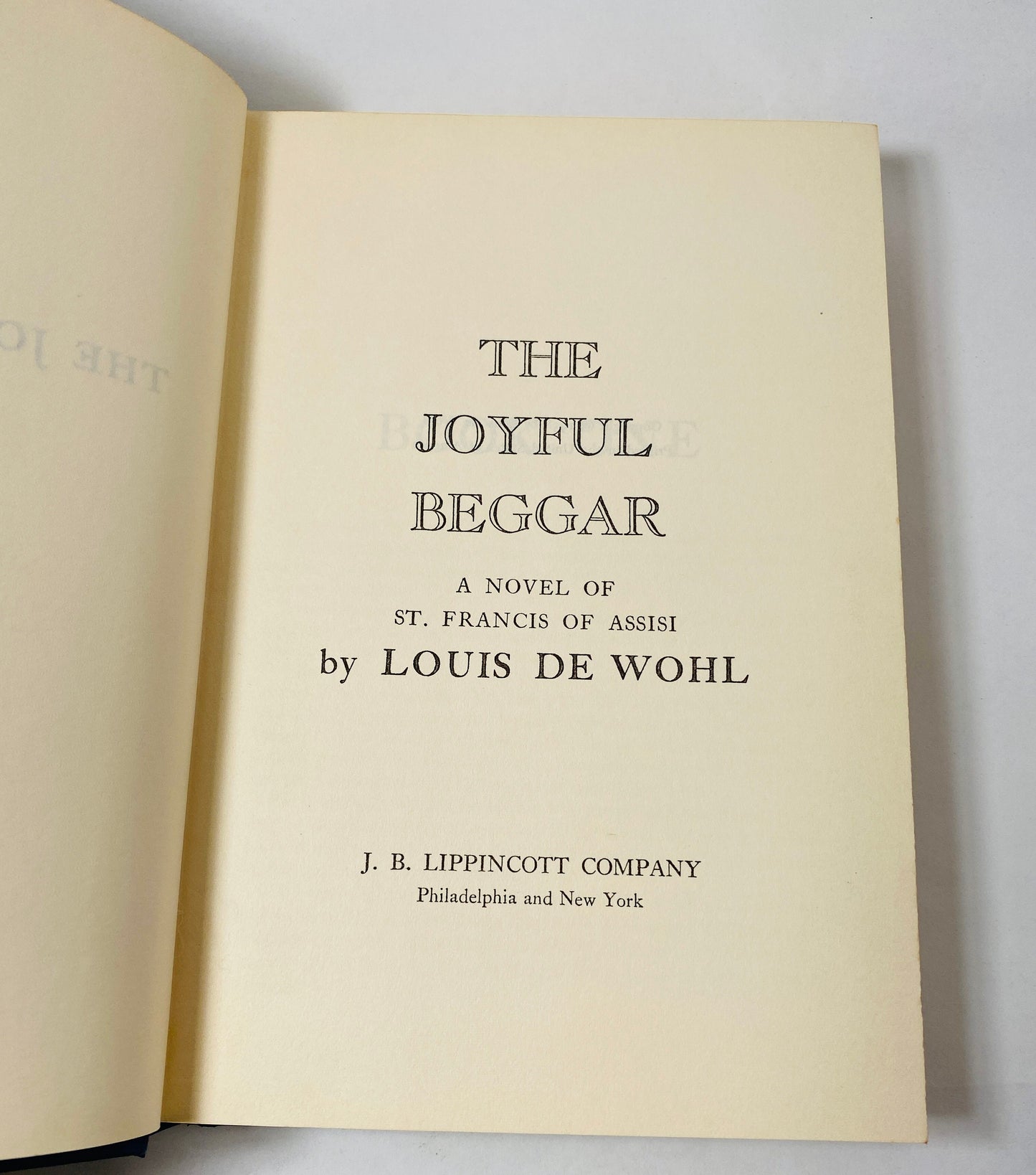 Joyful Beggar vintage book by Louis de Wohl circa 1958 with dust jacket Novel of Saint Francis of Assisi, the most beloved of all saints.