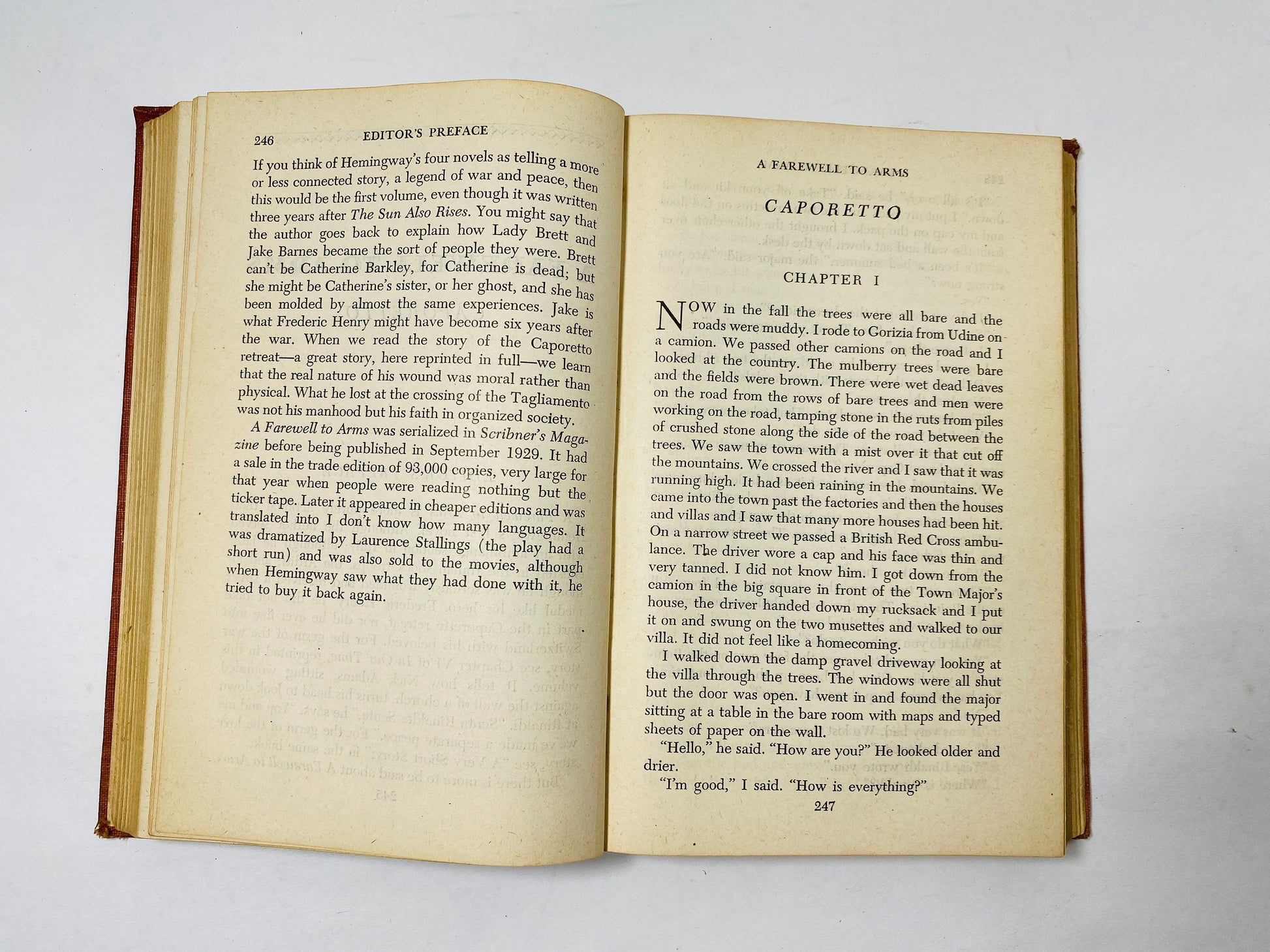 Vintage Ernest Hemingway Viking Portable Library book circa 1944 Pulitzer Prize Presented by New York Freemasons Grand Lodge to Armed Forces