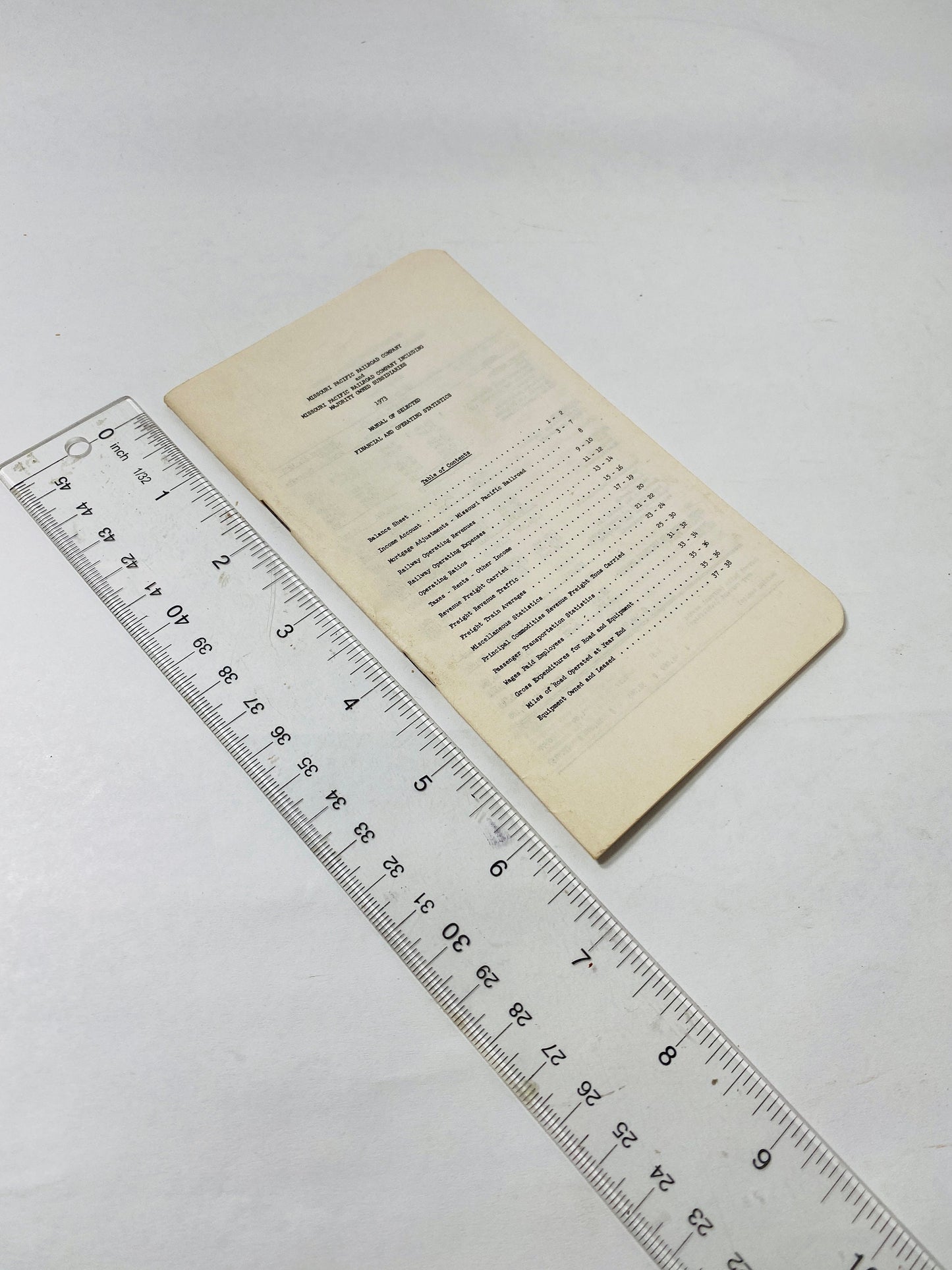 RARE Missouri Pacific Railroad Company Manual of Financial & Operating Statement circa 1973 Freeport Texas Trainmaster