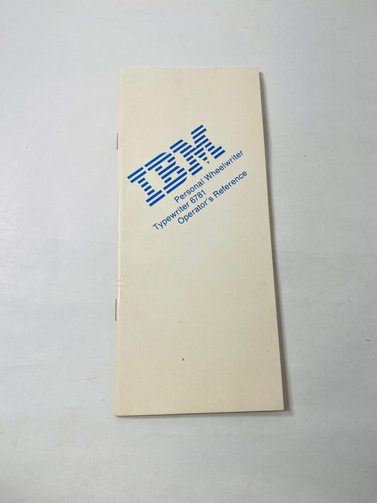 IBM vintage typewriter operator booklet 6781 Personal Wheelwriter circa 1991 Original retro technology collectible