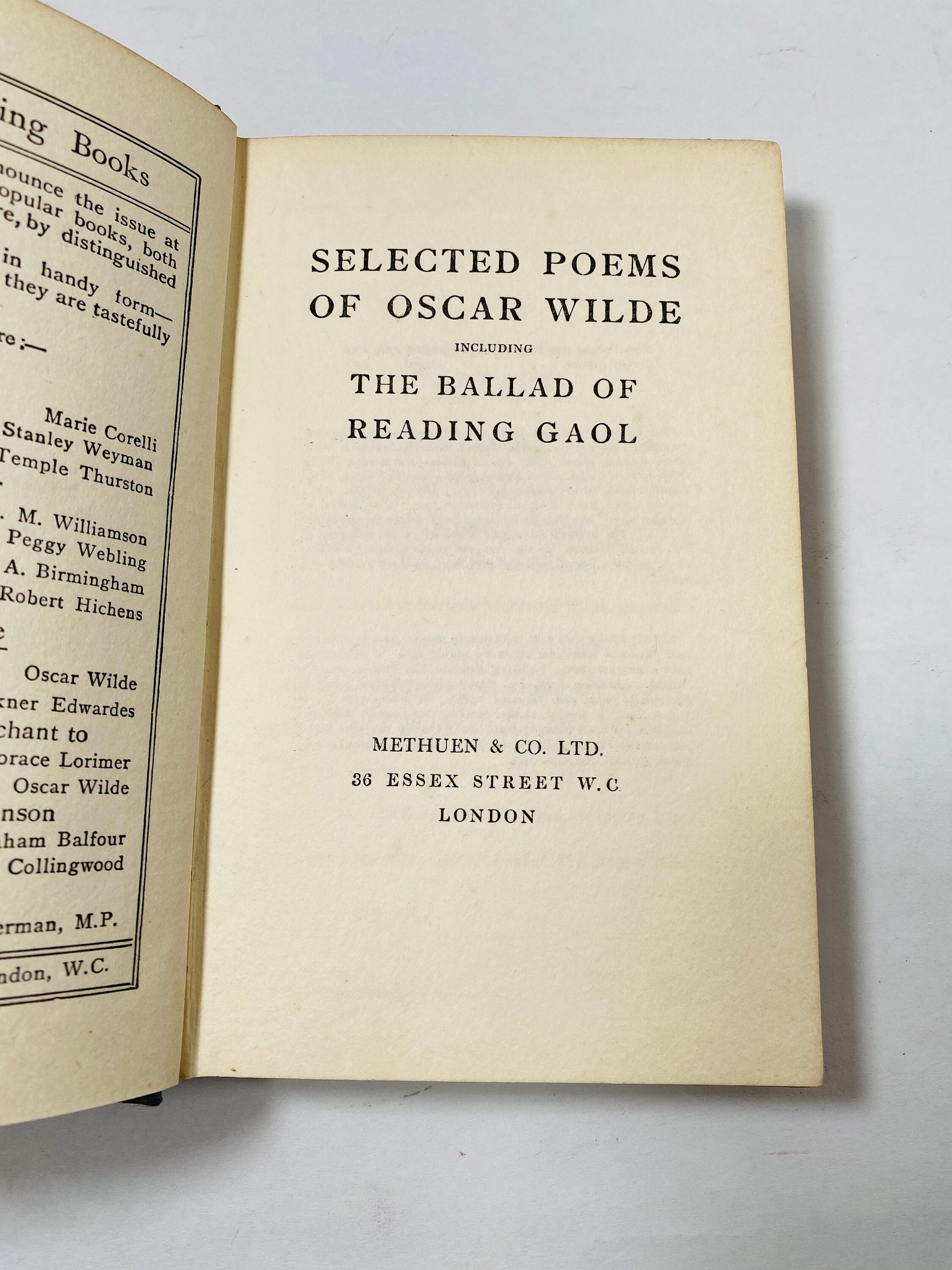 Oscar Wilde vintage poetry book circa 1911 Blue book decor Selected poems of this popular playwright Ballad of Reading Gaol Ave Imperatrix