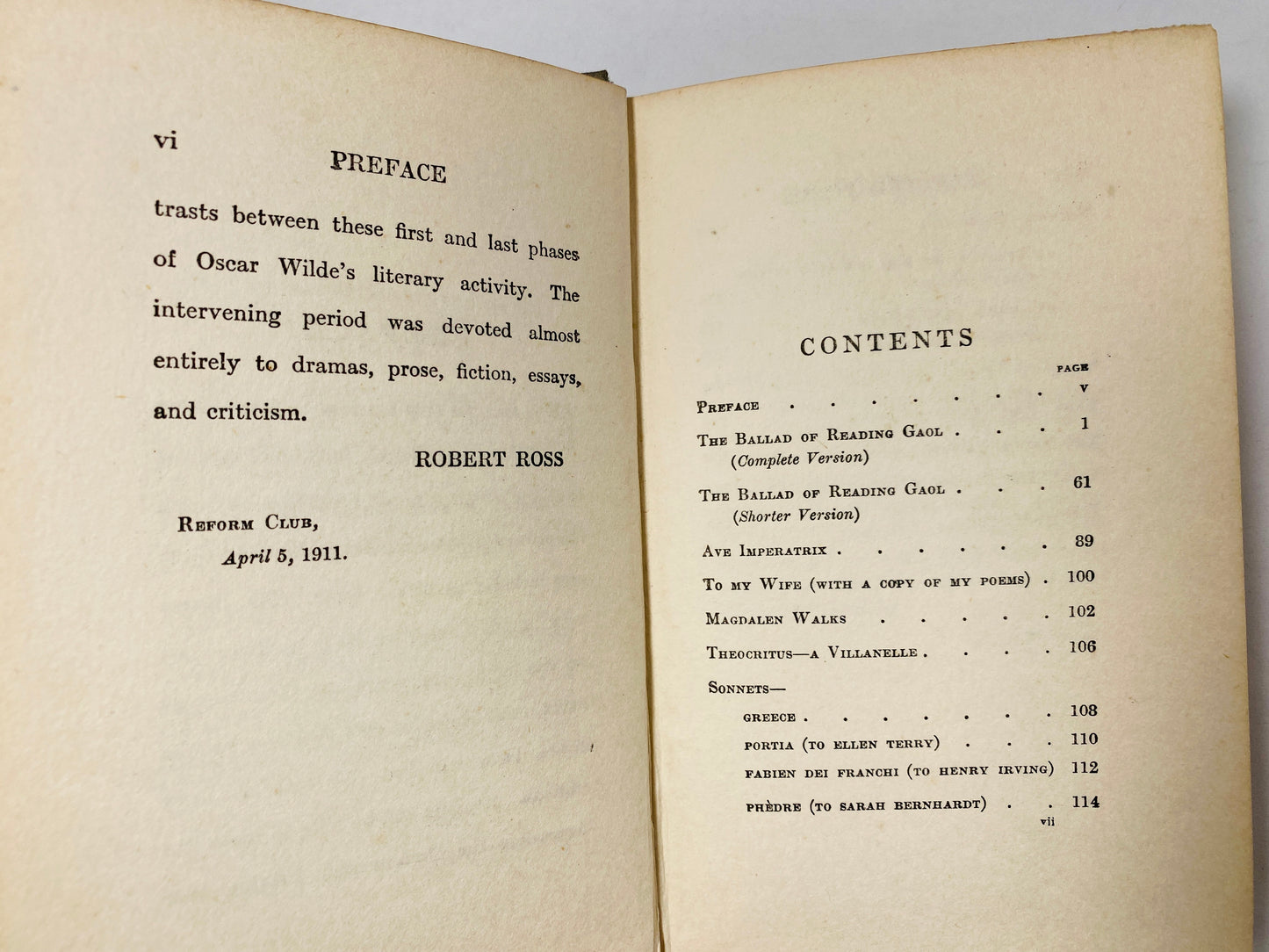 Oscar Wilde vintage poetry book circa 1911 Blue book decor Selected poems of this popular playwright Ballad of Reading Gaol Ave Imperatrix