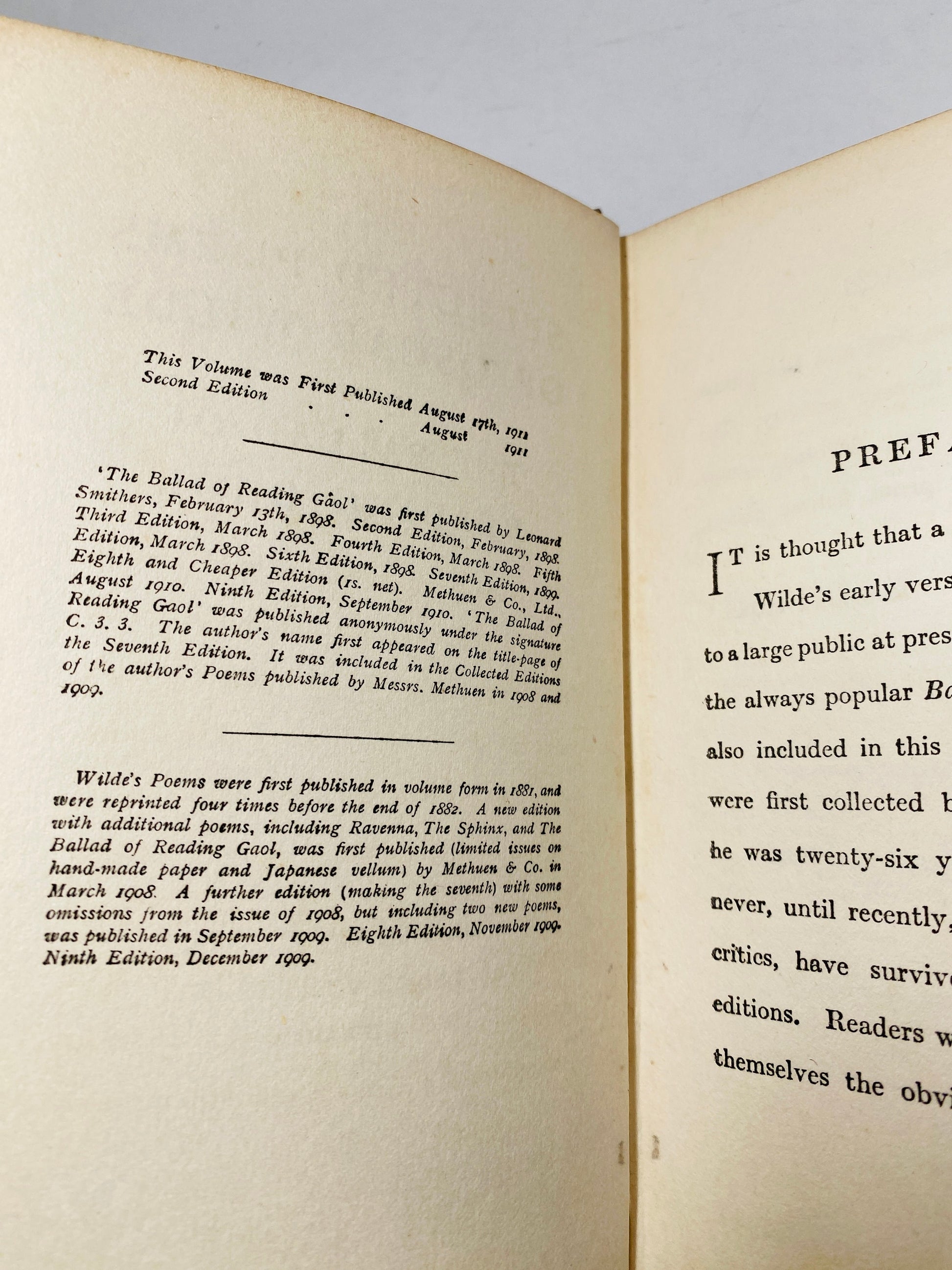 Oscar Wilde vintage poetry book circa 1911 Blue book decor Selected poems of this popular playwright Ballad of Reading Gaol Ave Imperatrix