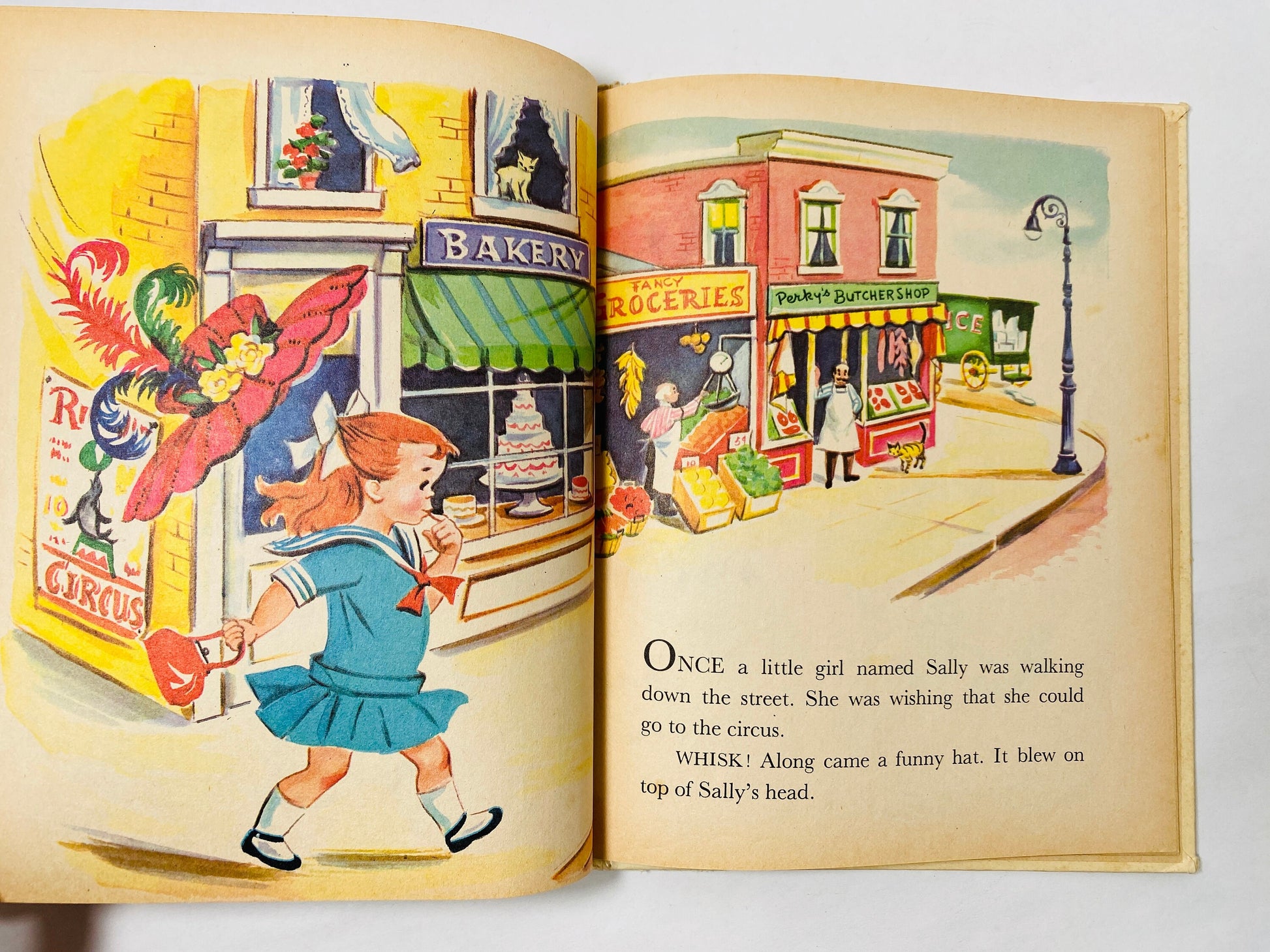 1959 Funny Hat vintage Rand McNally Top Top Junior Elf children's book about a girl and her accessories by Marjorie Barrows illustrated