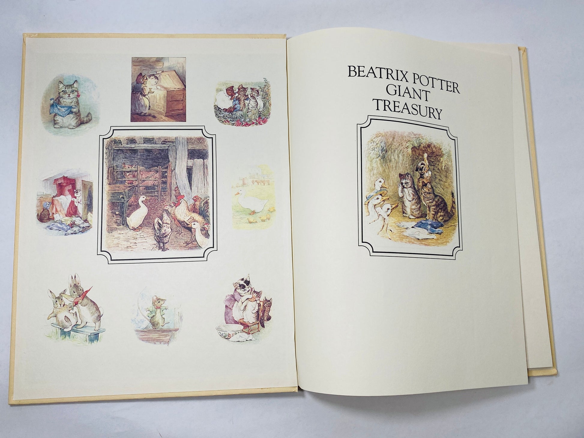 Classic Tales of Beatrix Potter Vintage Giant Treasury book circa 1984 original Peter Rabbit Adventures Christmas stocking stuffer LARGE