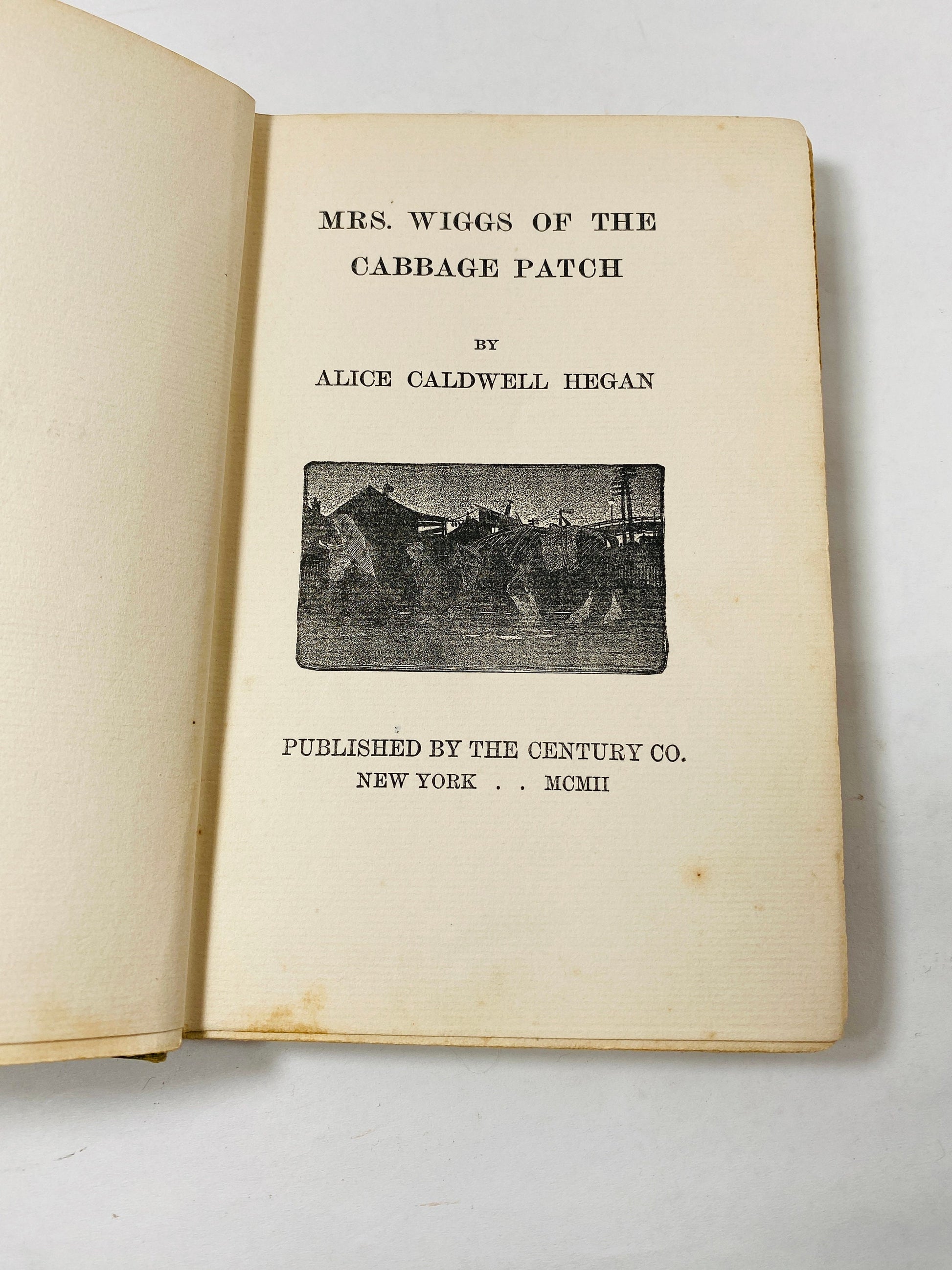 1903 Mrs Wiggs of the Cabbage Patch by Alice Caldwell Hegan Vintage antique book about a southern family coping with poverty Green decor