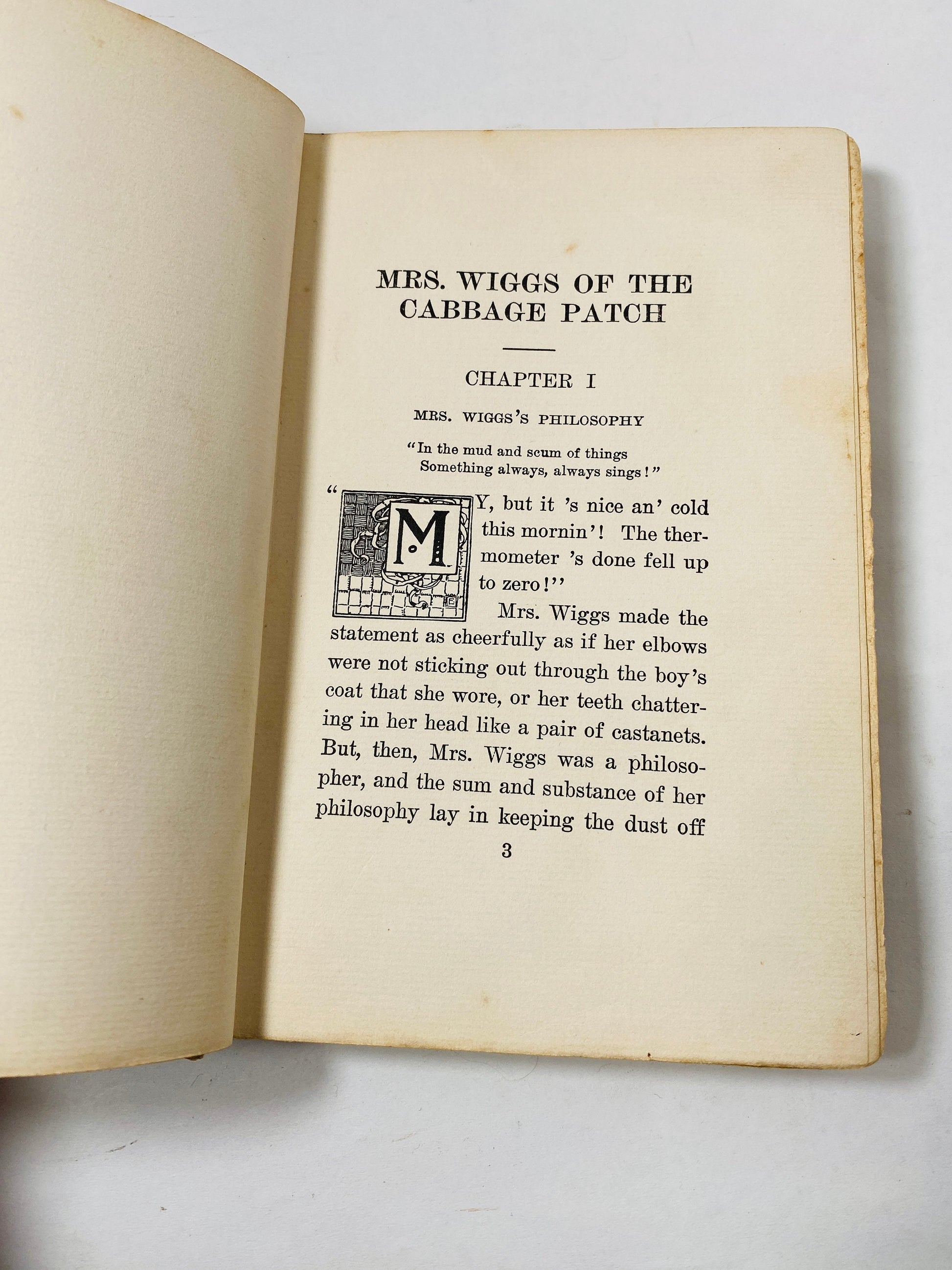 1903 Mrs Wiggs of the Cabbage Patch by Alice Caldwell Hegan Vintage antique book about a southern family coping with poverty Green decor