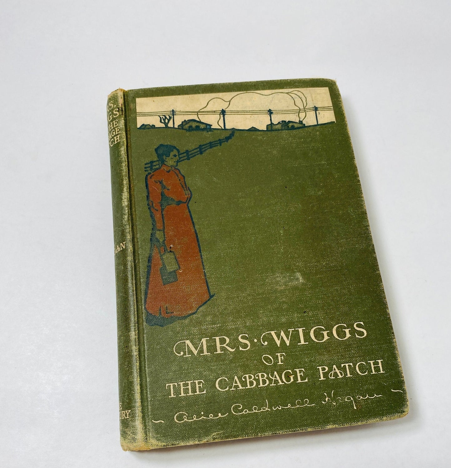 1903 Mrs Wiggs of the Cabbage Patch by Alice Caldwell Hegan Vintage antique book about a southern family coping with poverty Green decor