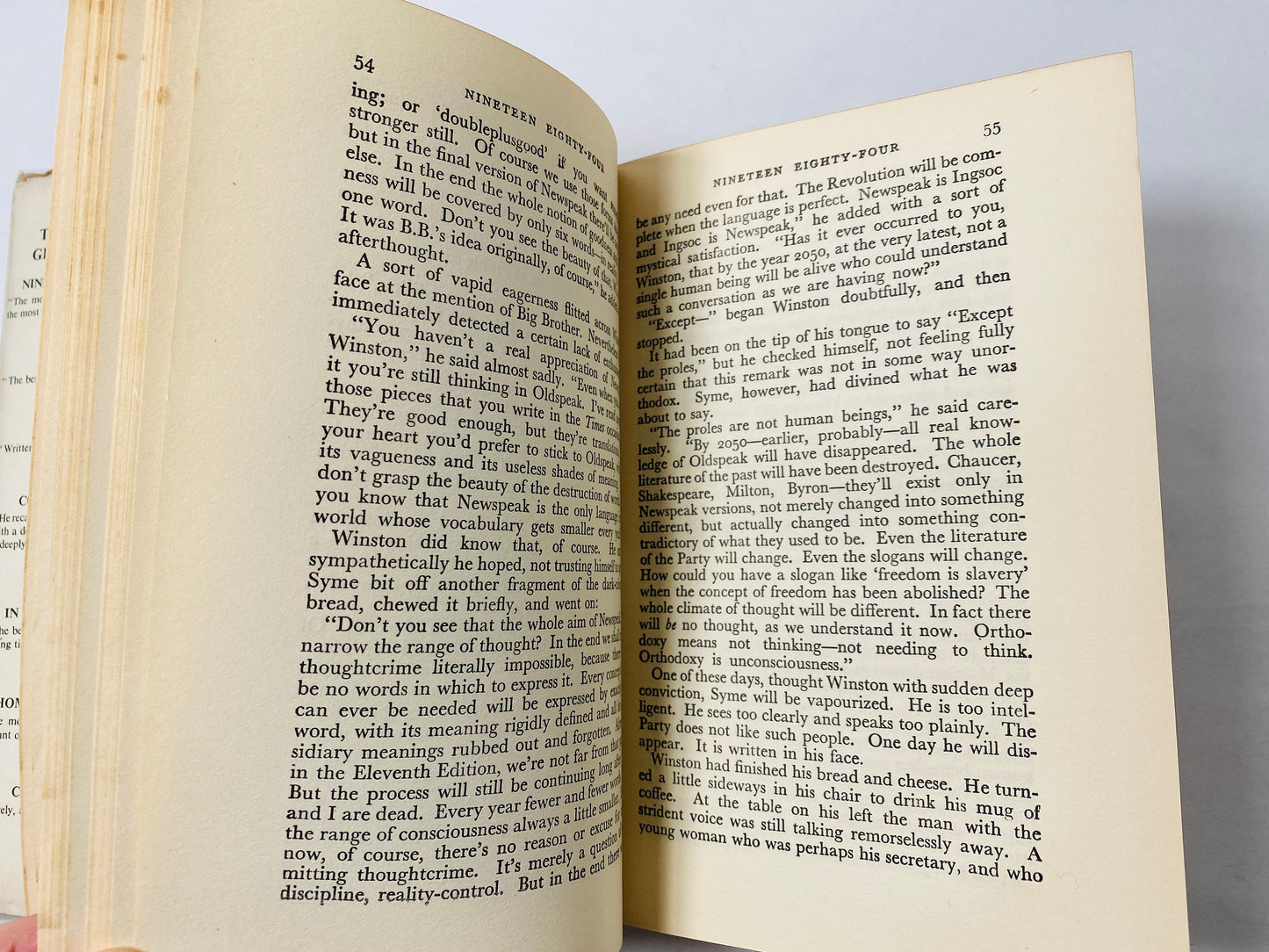 Nineteen Eighty-Four George Orwell FIRST EDITION Second Printing London Secker & Warburg circa 1950 vintage book 1984 dust jacket dystopian