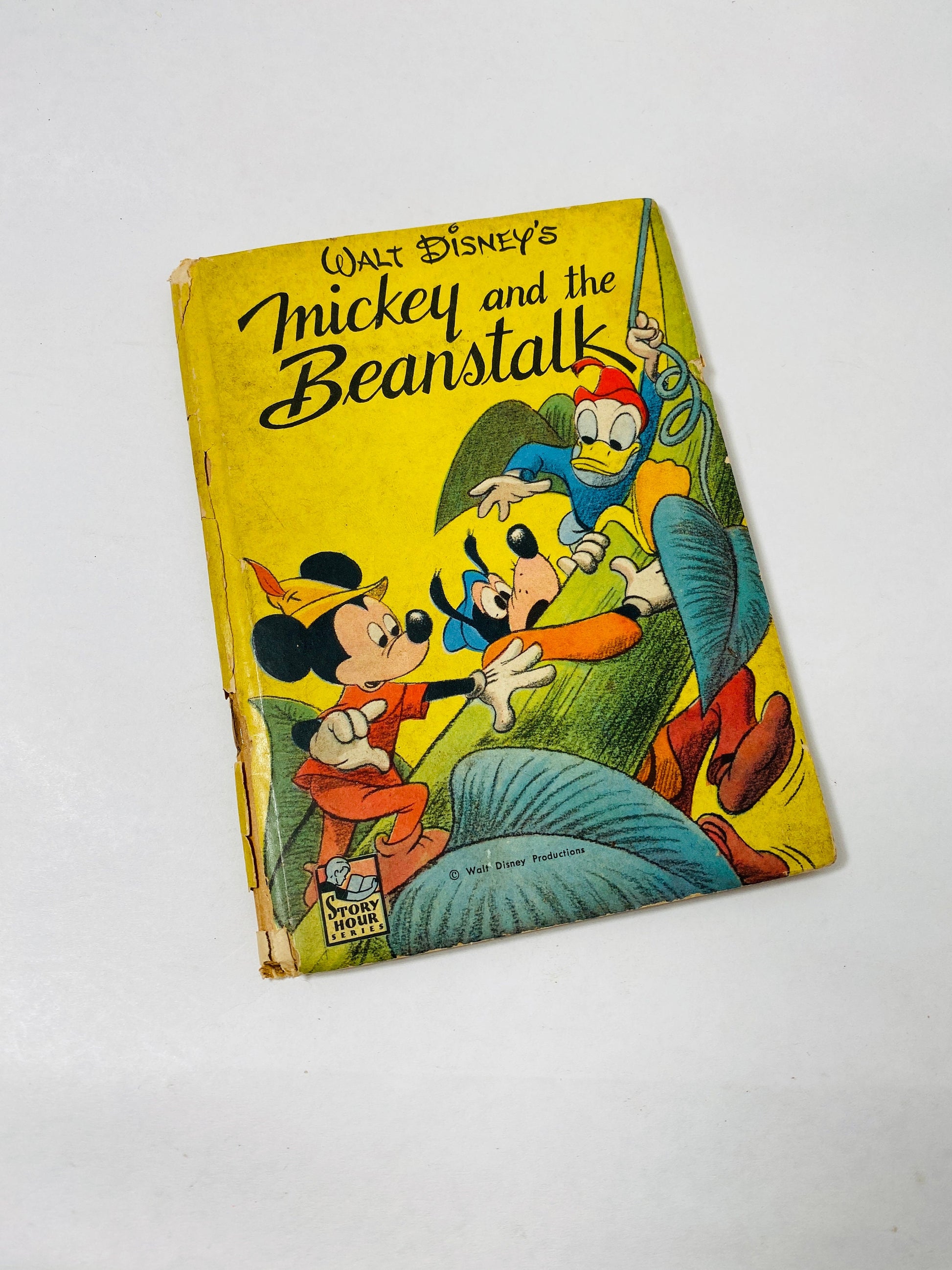 1948 vintage Little Golden Junior Elf Book Puppy Mickey & the Beanstalk Ponies Walk with Grandpa Lassie Rand McNally Stocking stuffer kids