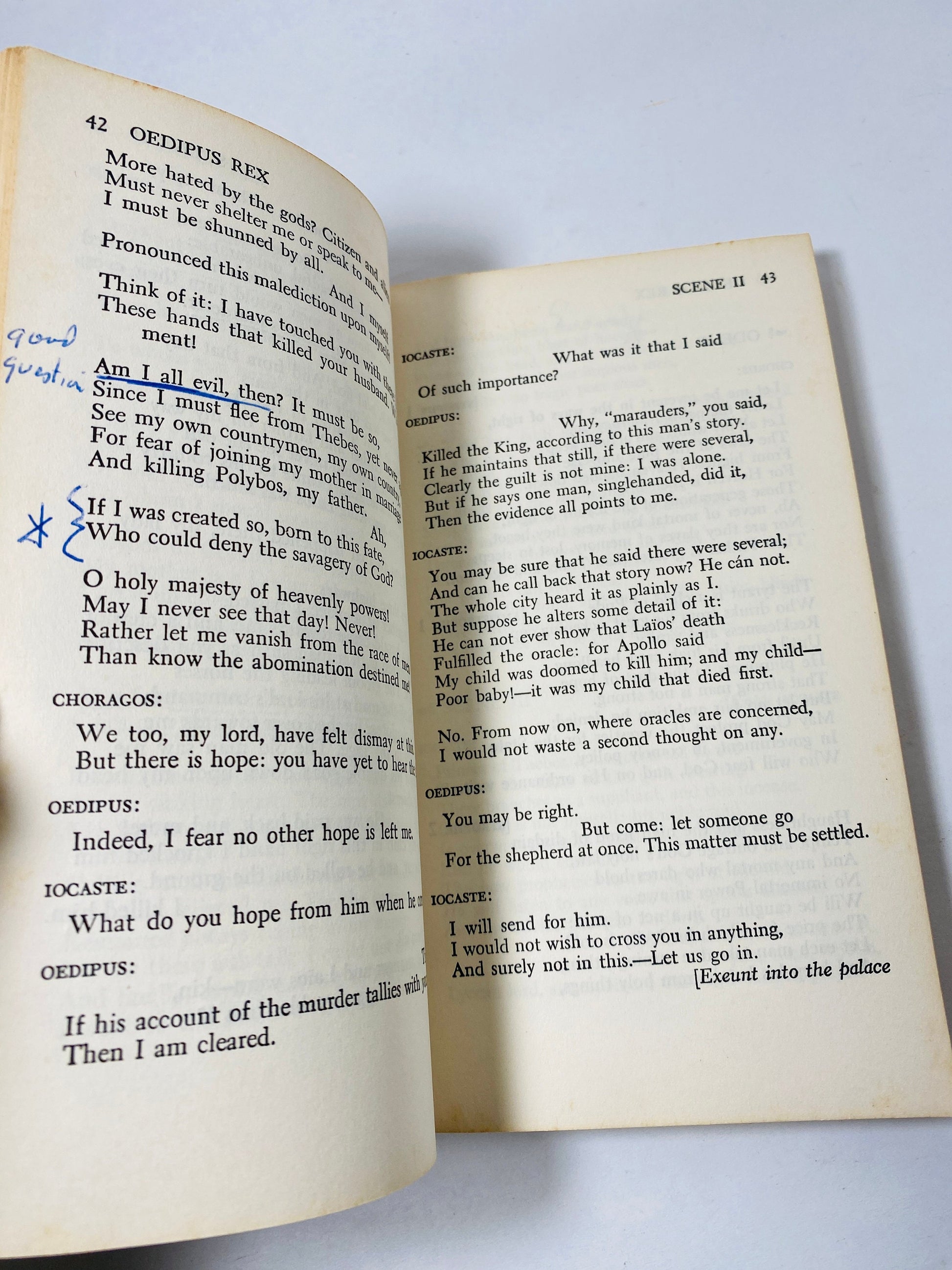 Sophocles the Oedipus Cycle vintage paperback book circa 1949 Antigone psychology Greek Psychoanalysis. Stocking Stuffer