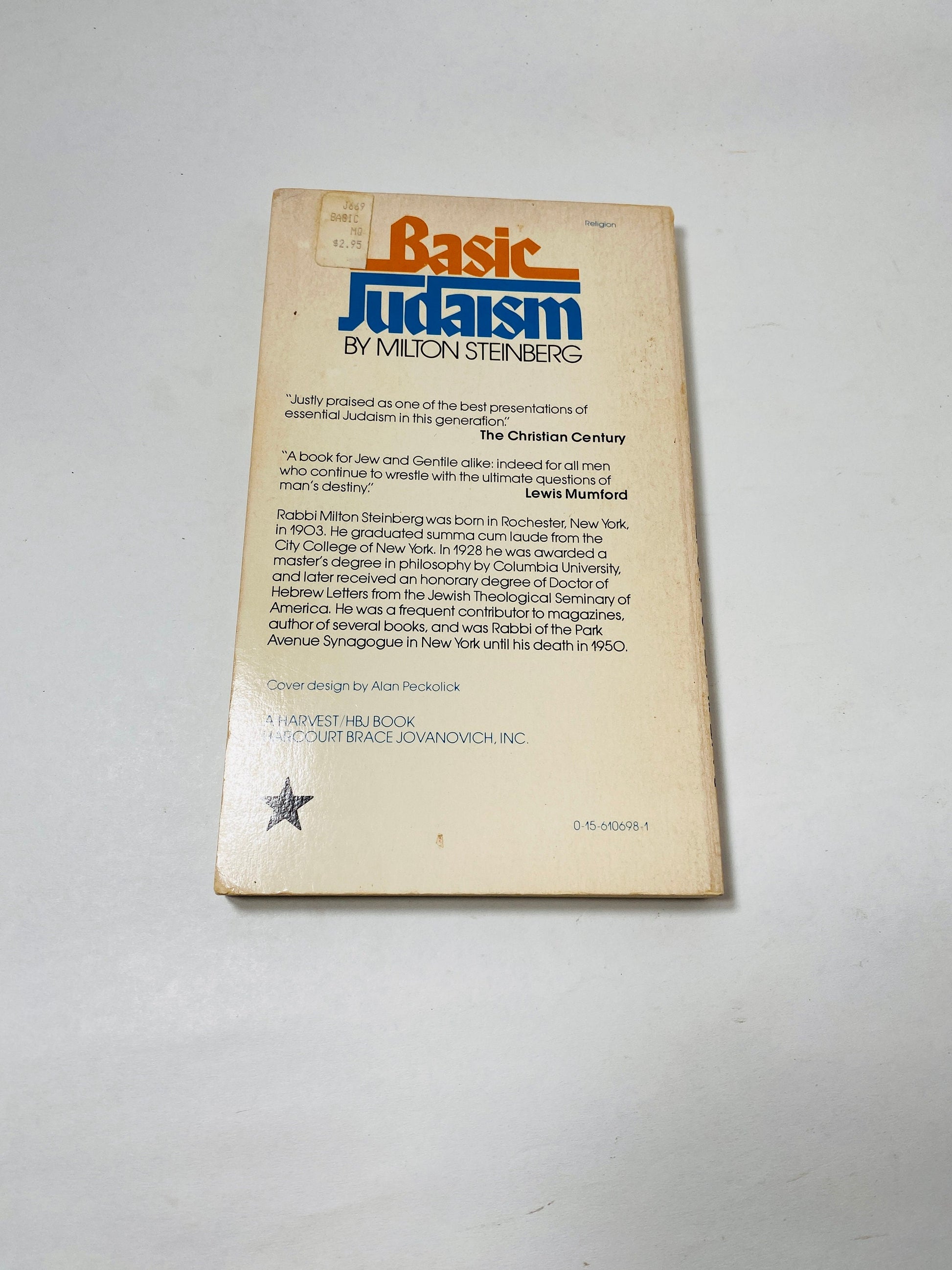 Judaism vintage paperback book circa 1975 Jewish introduction gift Guide to torah understanding anti-antisemitism. Chanukah gift