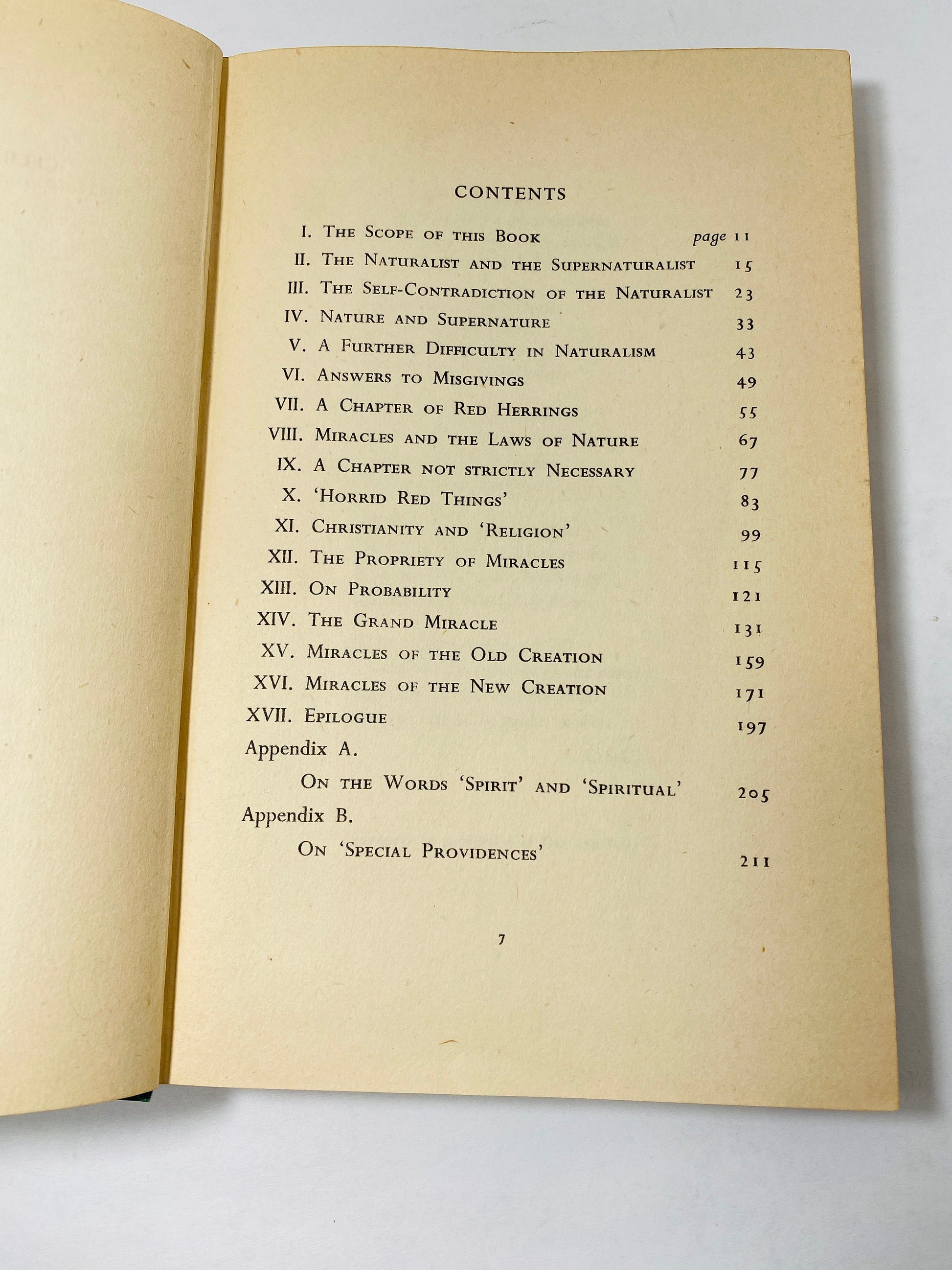 1948 Miracles by CS Lewis vintage book EARLY PRINTING about Christianity and God's intervention in nature Preliminary Study Geoffrey Bles