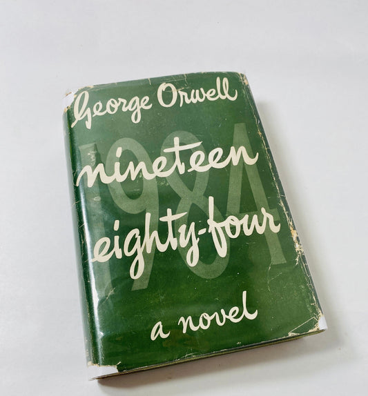 Nineteen Eighty-Four George Orwell FIRST EDITION Second Printing London Secker & Warburg circa 1950 vintage book 1984 dust jacket dystopian