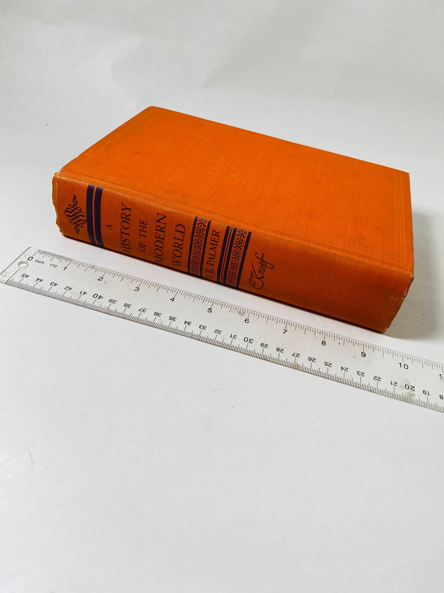 History of the Modern World EARLY PRINTING burnt orange vintage book circa 1952 Princeton University press by Palmer