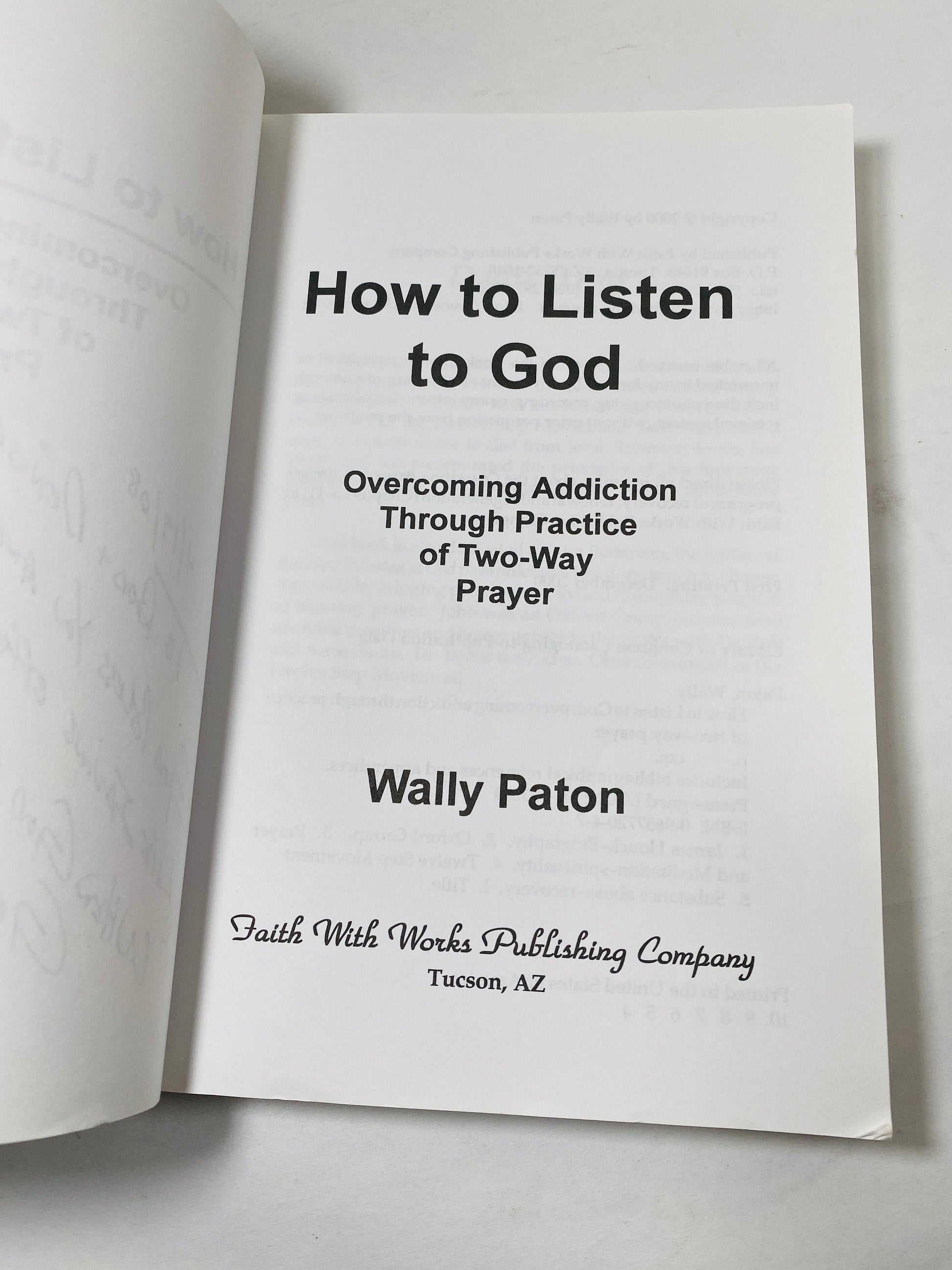 How to Listen to God vintage AA paperback book by Wally Paton SIGNED Alcoholics Anonymous One Day at a Time Recovery Addiction sobriety gift