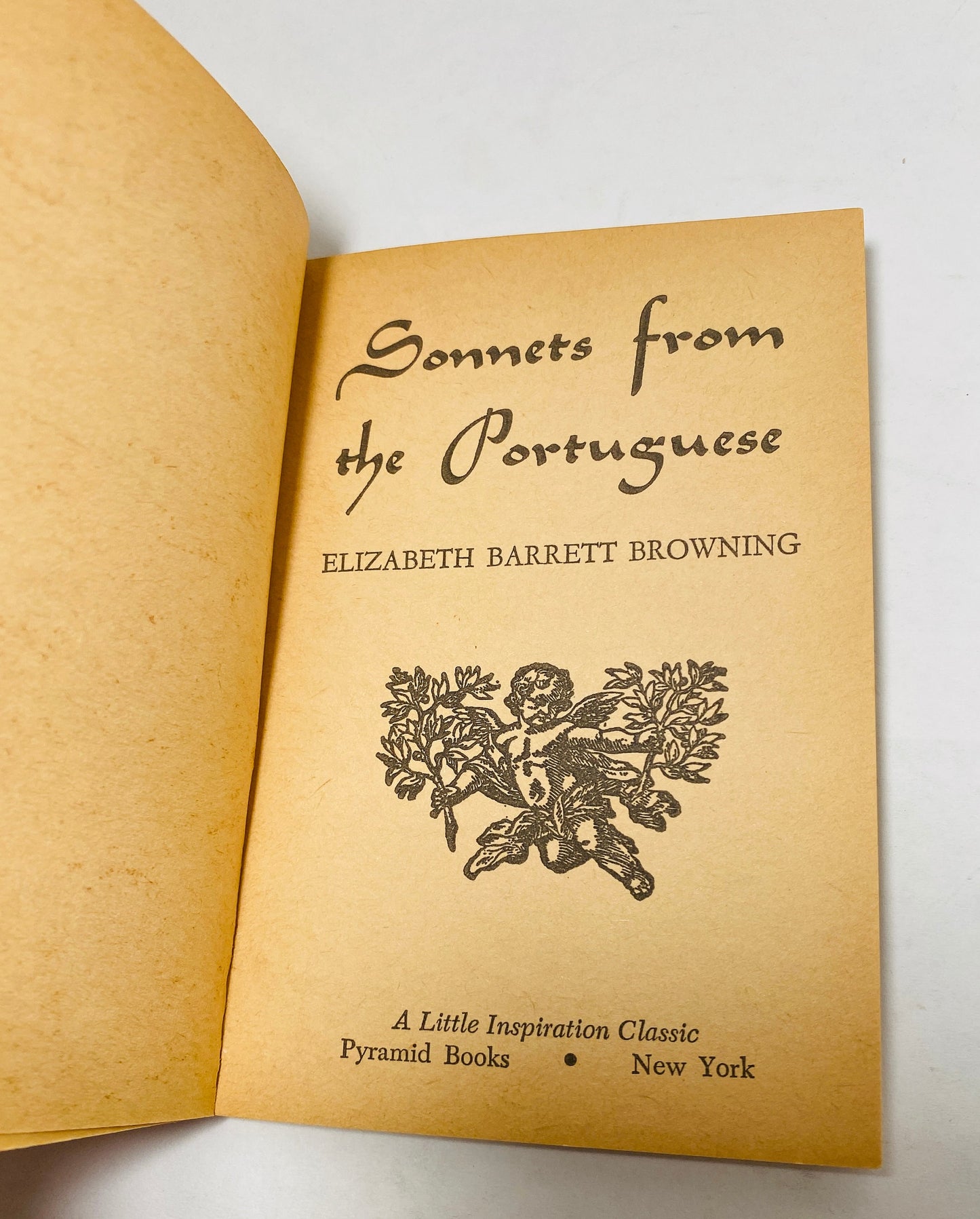 Elizabeth Barrett Browning vintage poetry paperback book Sonnets from the Portugese circa 1966 small Valentine's Day romantic gift unique