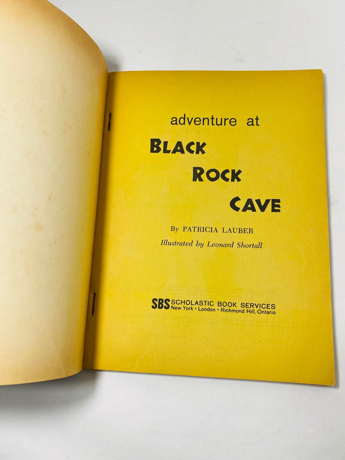 1966 Adventure at Black Rock Cave vintage Schoalstic paperback picture book. Home decor prop