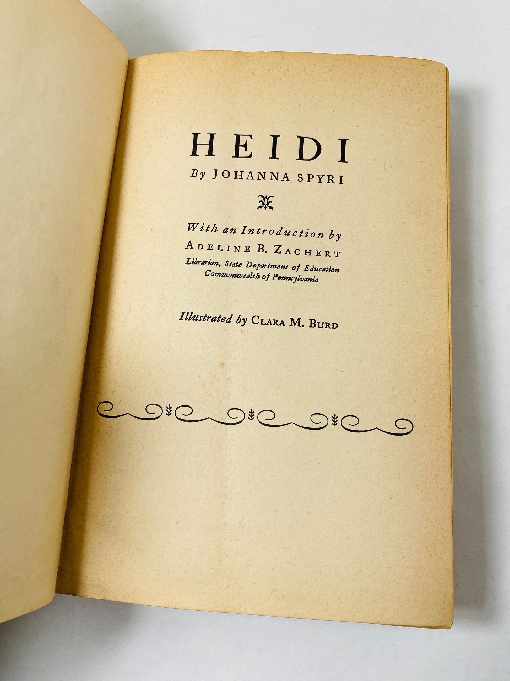 Heidi by Johanna Spyri circa 1925 Vintage book John C Winston illustrated by Clara Burd