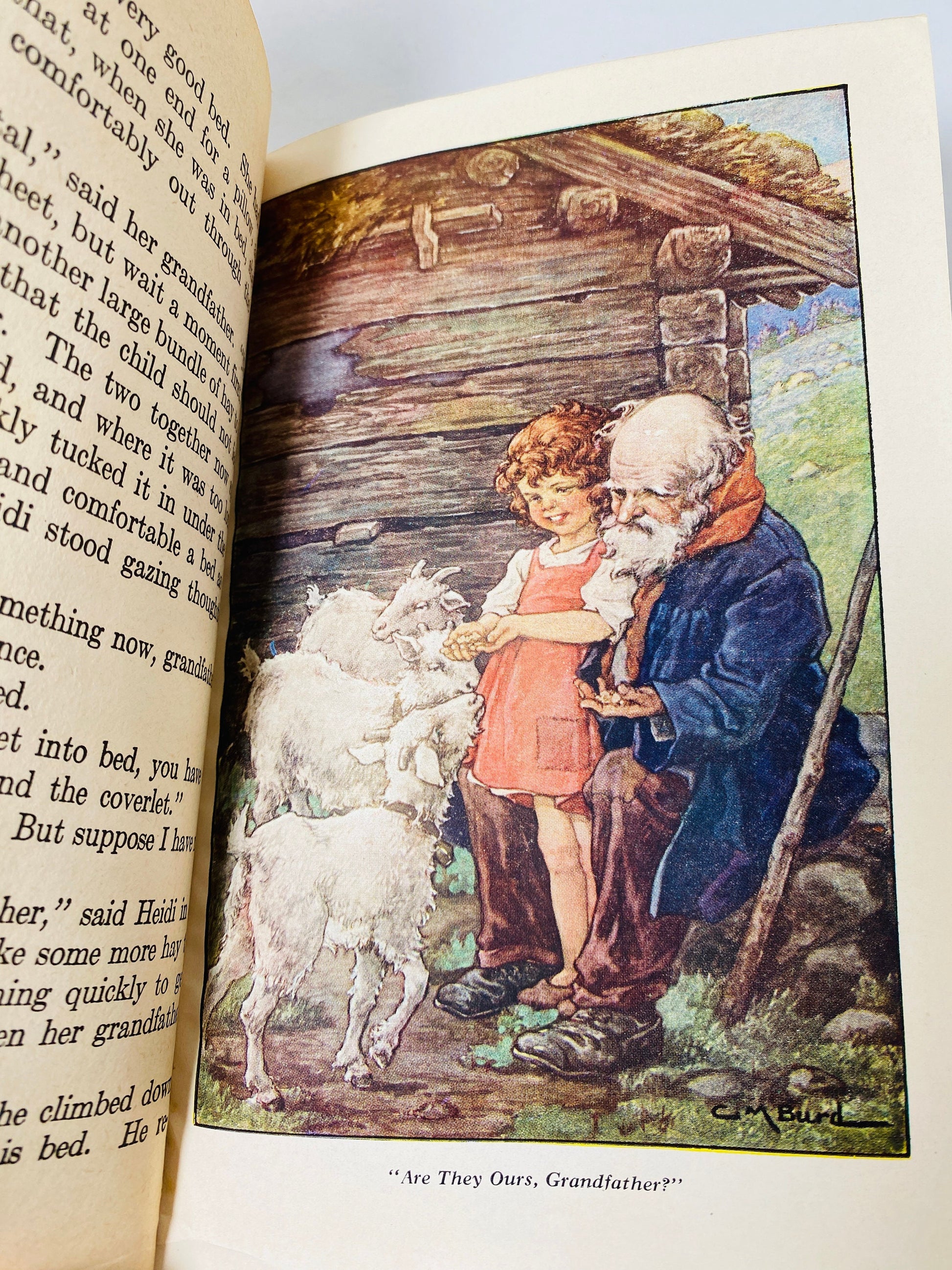 Heidi by Johanna Spyri circa 1925 Vintage book John C Winston illustrated by Clara Burd