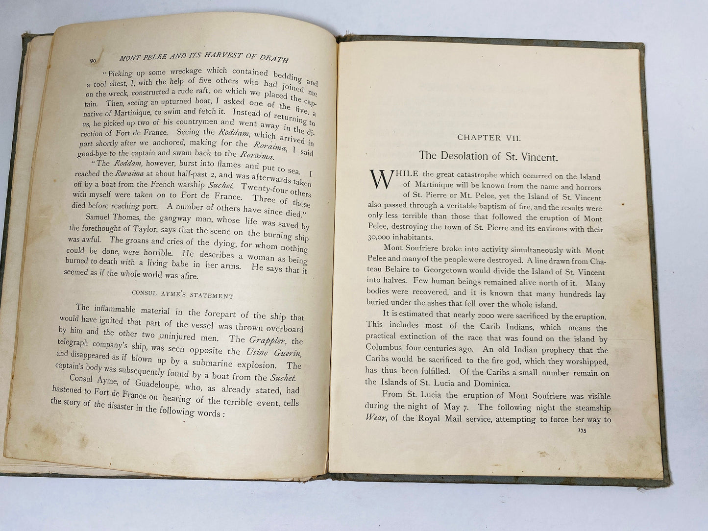 1902 Volcano's Deadly Work From the Fall of Popeii to the Destruction of St Pierre FIRST EDITION antique book Martinique and St. Vincent