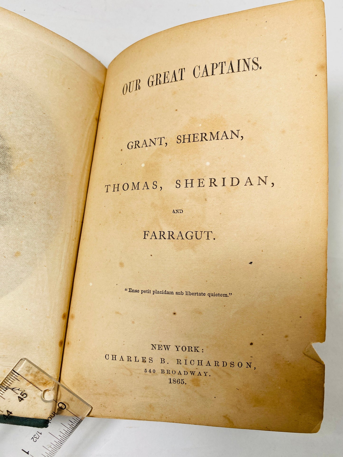 Our Great Captains vintage book about Grant, Sherman, Thomas, Sheridan & Farragut circa 1865 by Brockett GORGEOUS Civil War collectible