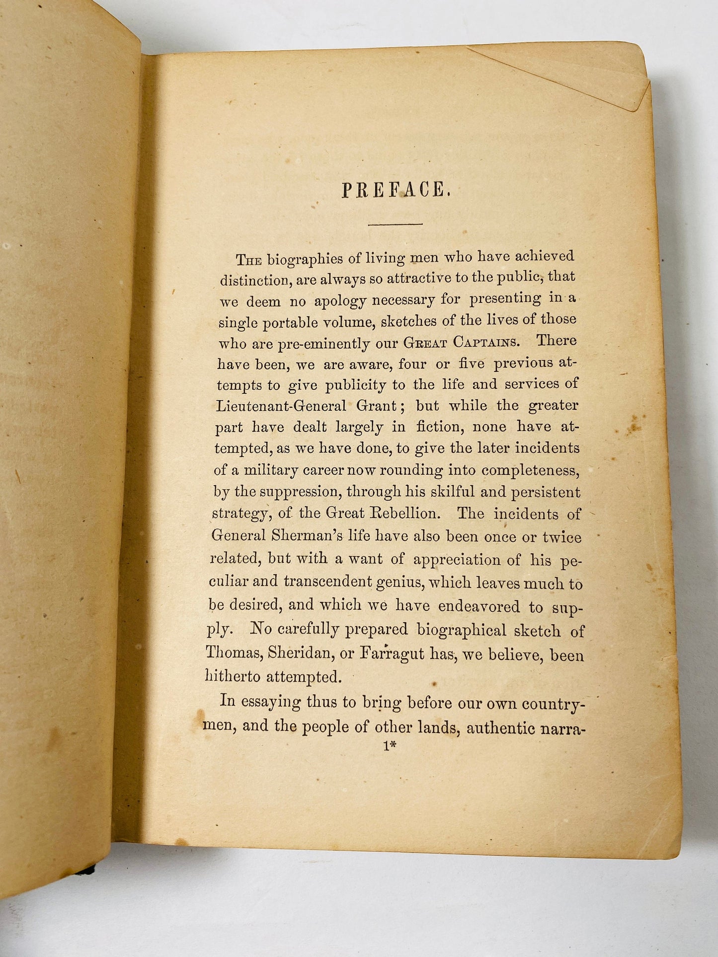 Our Great Captains vintage book about Grant, Sherman, Thomas, Sheridan & Farragut circa 1865 by Brockett GORGEOUS Civil War collectible
