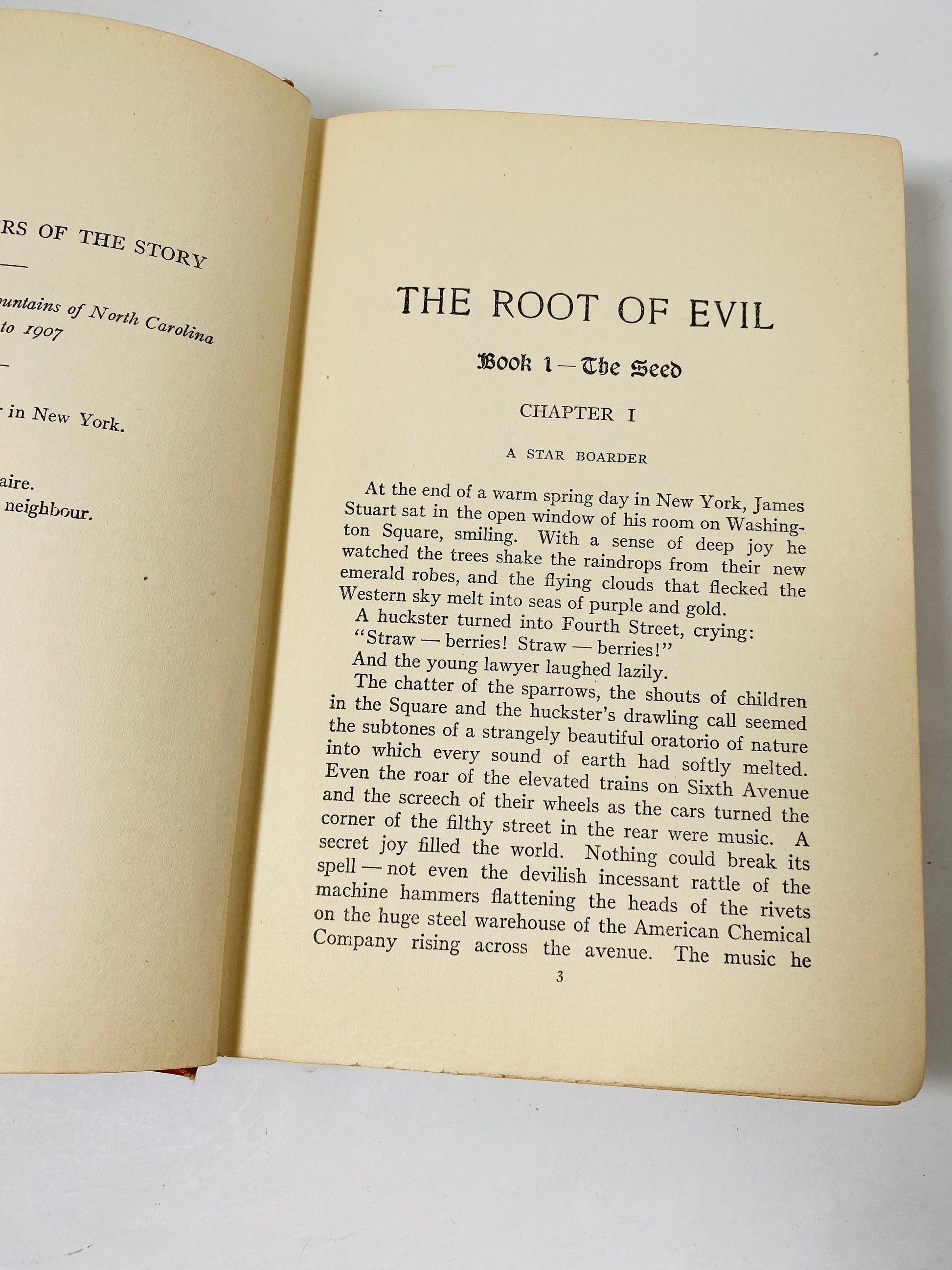 Root of Evil by Thomas Dixon vintage FIRST EDITION book circa 1911 about money power and greed and how it brought a man to untimely death