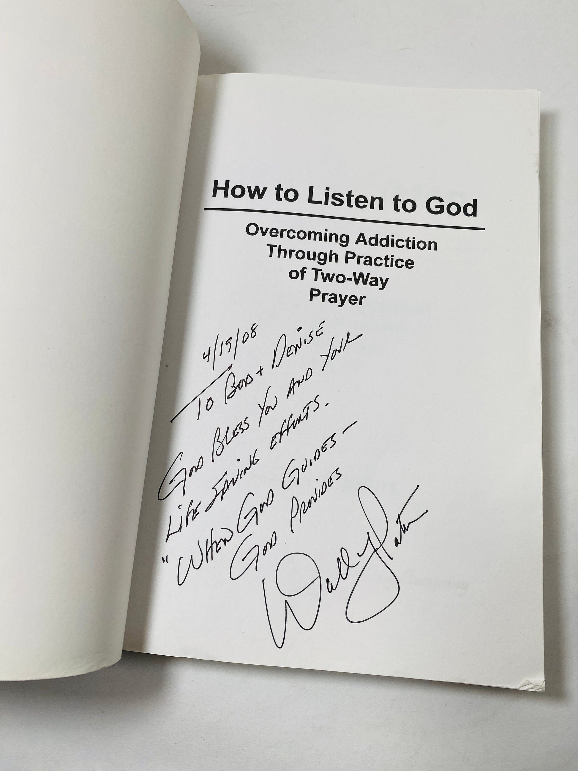 How to Listen to God vintage AA paperback book by Wally Paton SIGNED Alcoholics Anonymous One Day at a Time Recovery Addiction sobriety gift