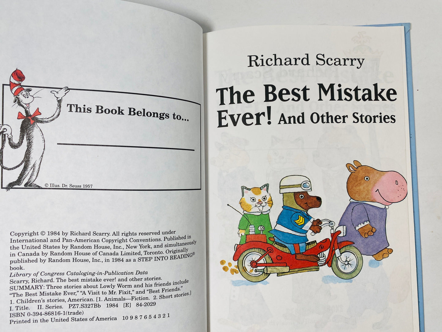 Richard Scarry Best Mistake Ever vintage I Can Read book circa 1984 Children's nursery reading gift collectible