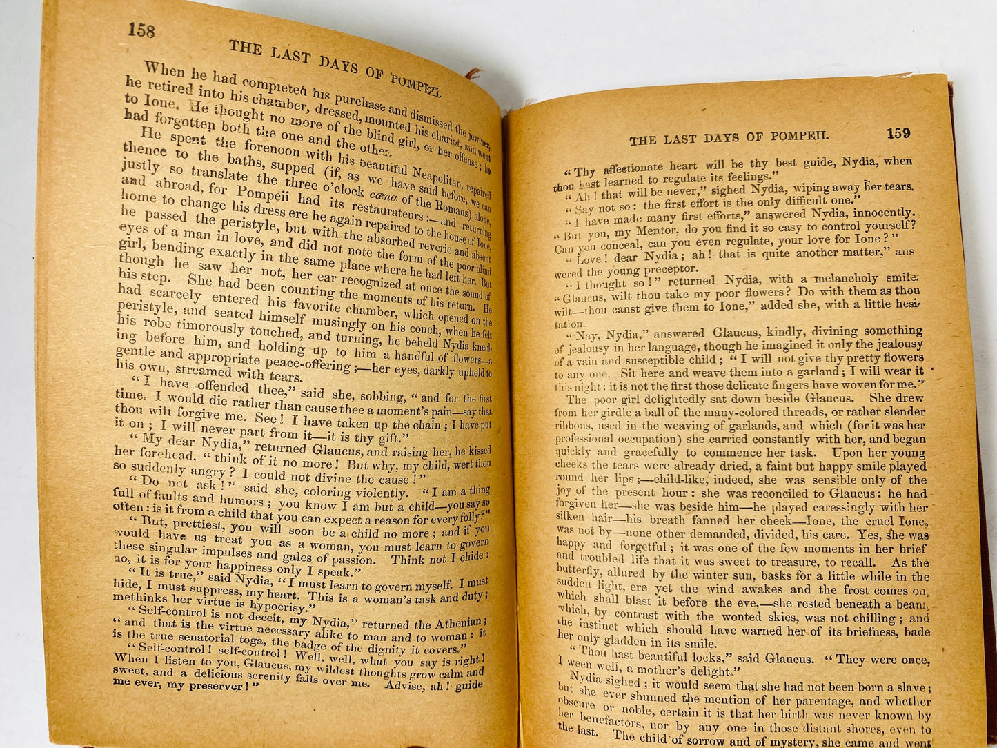 1850 Last days of Pompeii Victorian vintage book by Edward Bulwer Lyton antique collectible made into opera by Errico Petrella