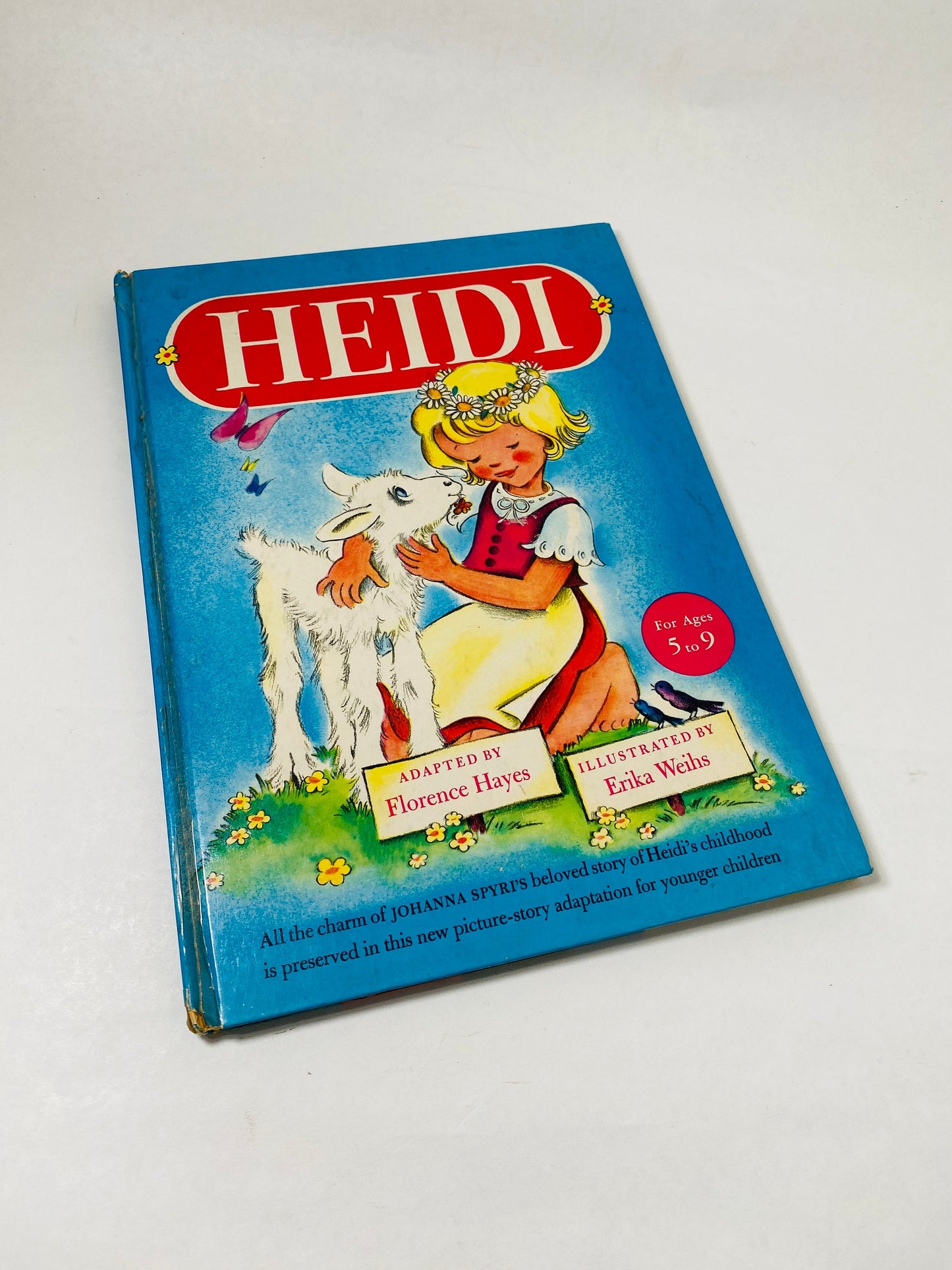 Heidi vintage Illustrated book circa 1946 by Johanna Spyri adapted by Florence Hayes illustrated by Erika Wihs Children's nursery decor