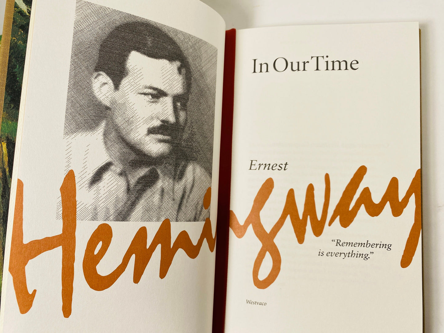 In Our Time by Ernest Hemingway Vintage book with sleeve Hemingway's first collection of short stories. GORGEOUS illustrations!