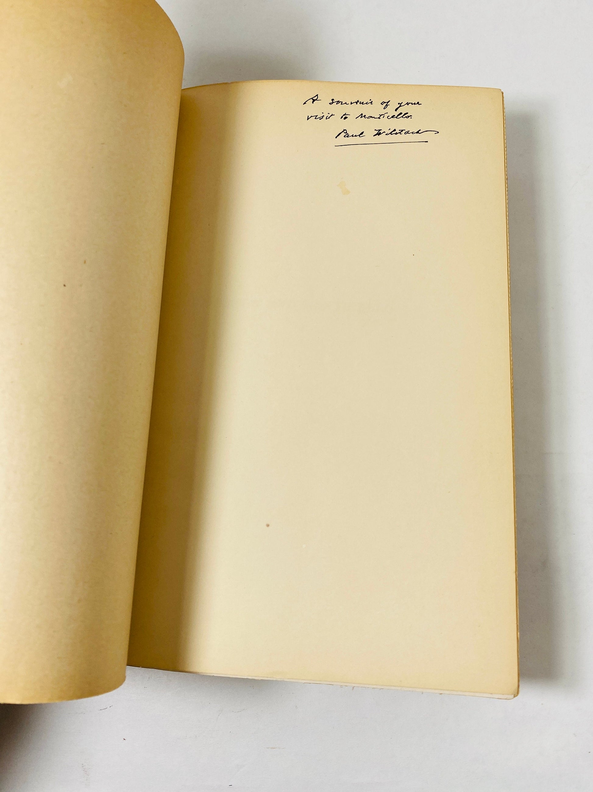 1929 SIGNED Thomas Jefferson and Monticello vintage book by Paul Wilstach Intimate History FIRST EDITION antique Presidential biography