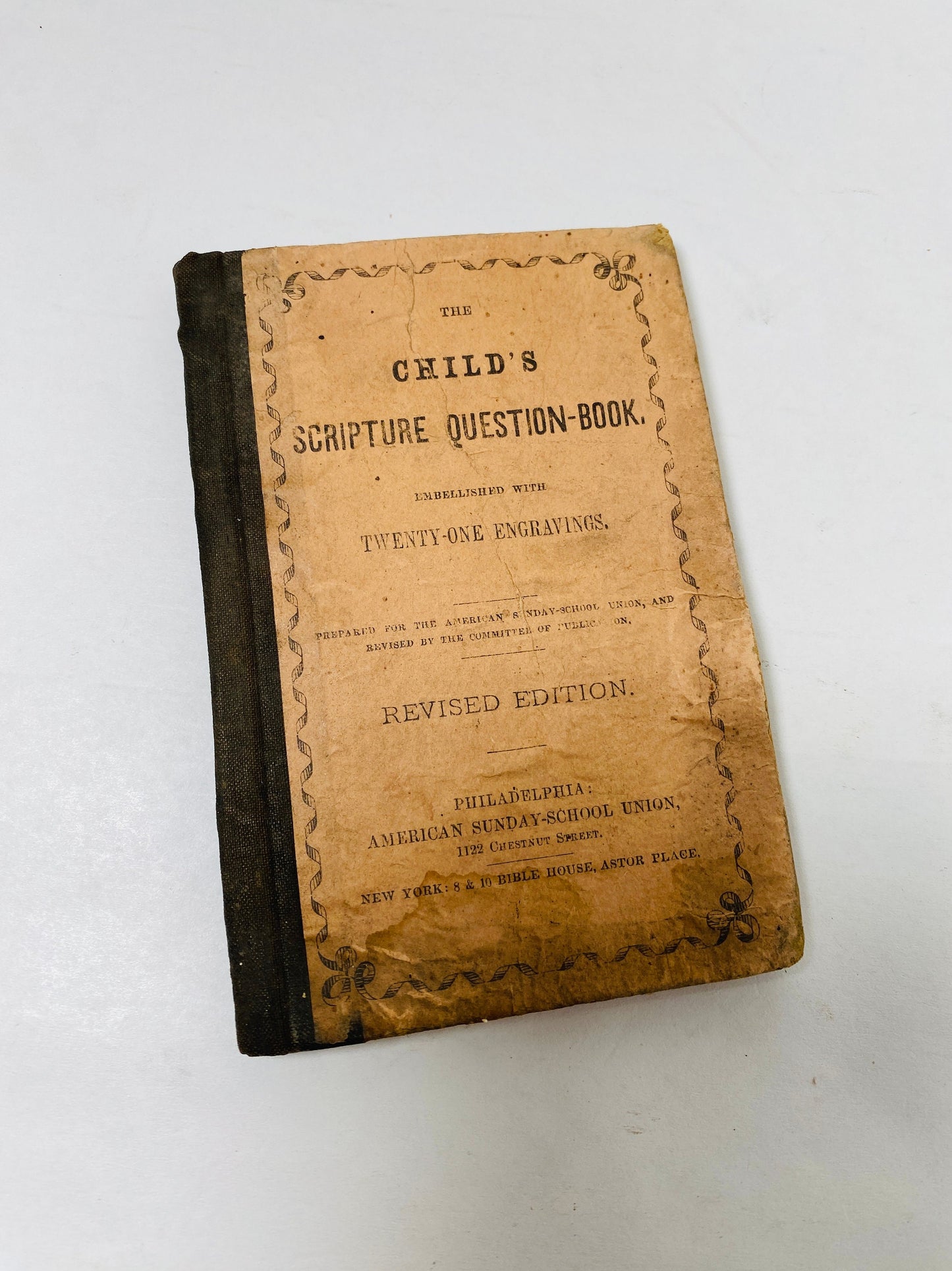 1879 Antique Sunday School book The Child's Scripture Question Book vintage miniature Philadelphia Sunday-School Union small Christian