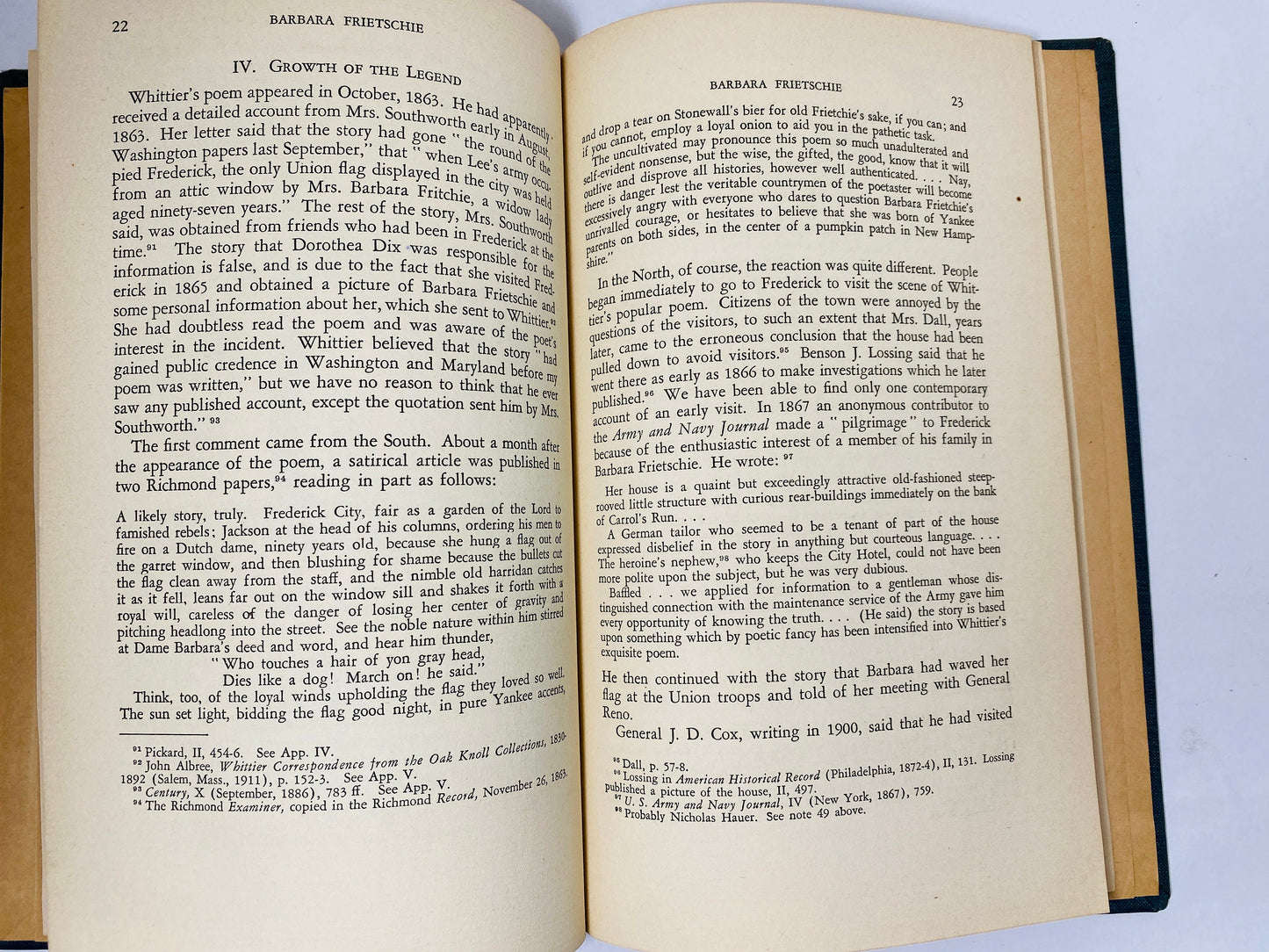 Barbara Frietschie vintage book by Quynn American Revolution collectible as Told By Participants circa 1942 Maryland Historical Society