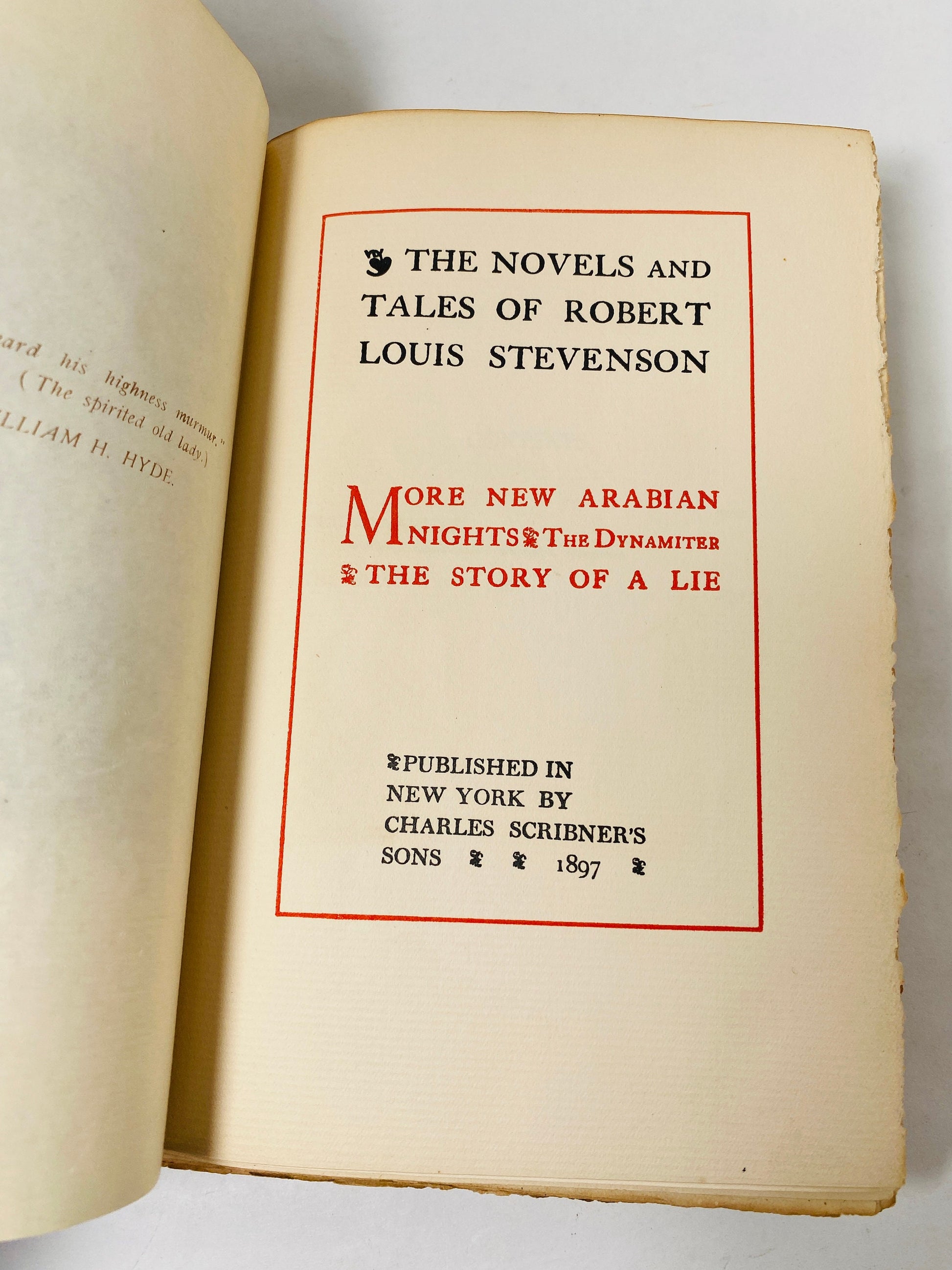 1895 Robert Louis Stevenson The Novels and Tales of Robert Louis Stevenson More New Arabian Nights - The Dynamiter - The Story of a Lie