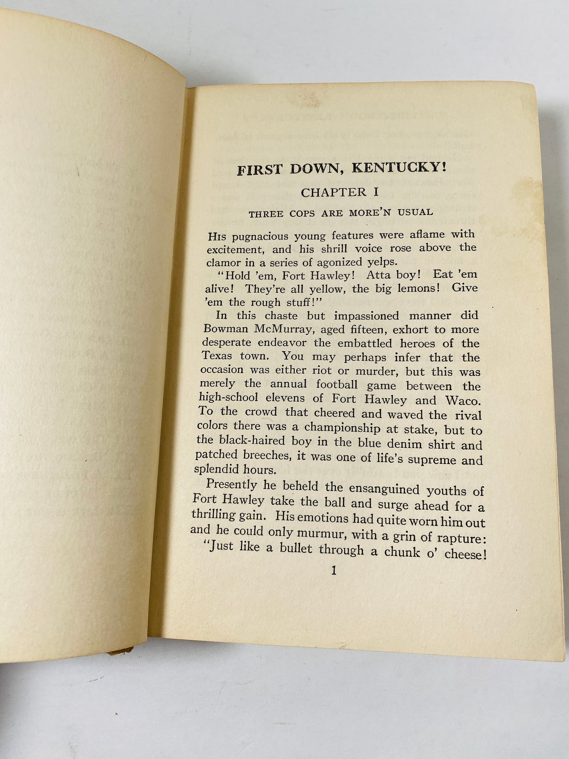 First Down Kentucky Vintage book circa 1921 by Ralph Paine Roaring 20s Flapper Pre-Depression Coming of Age story of football and romance