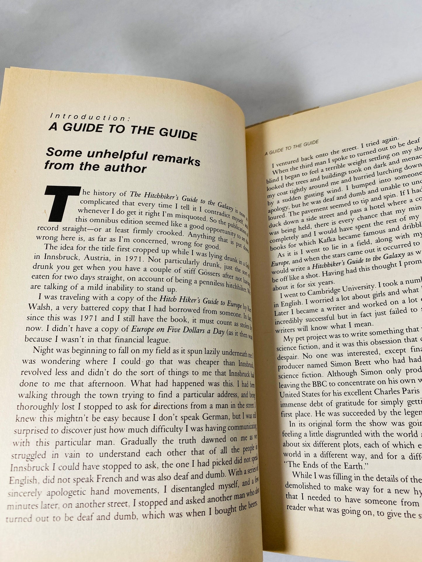 Hitchhikers Guide to the Galaxy Douglas Adams vintage book circa 1989. Complete and Unabridged. A Trilogy in Five Parts HG2G gift