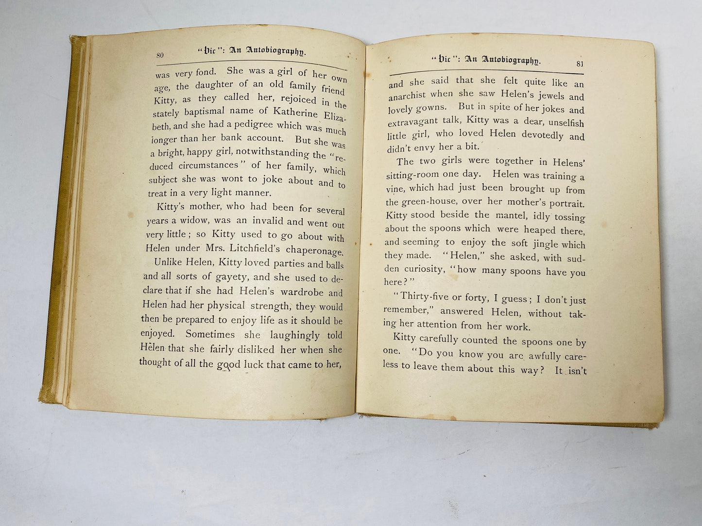 Vic the Autobiography of a Fox Terrier FIRST EDITION vintage children's book by Marie More Marsh circa 1892 Altemus dog puppy collectible