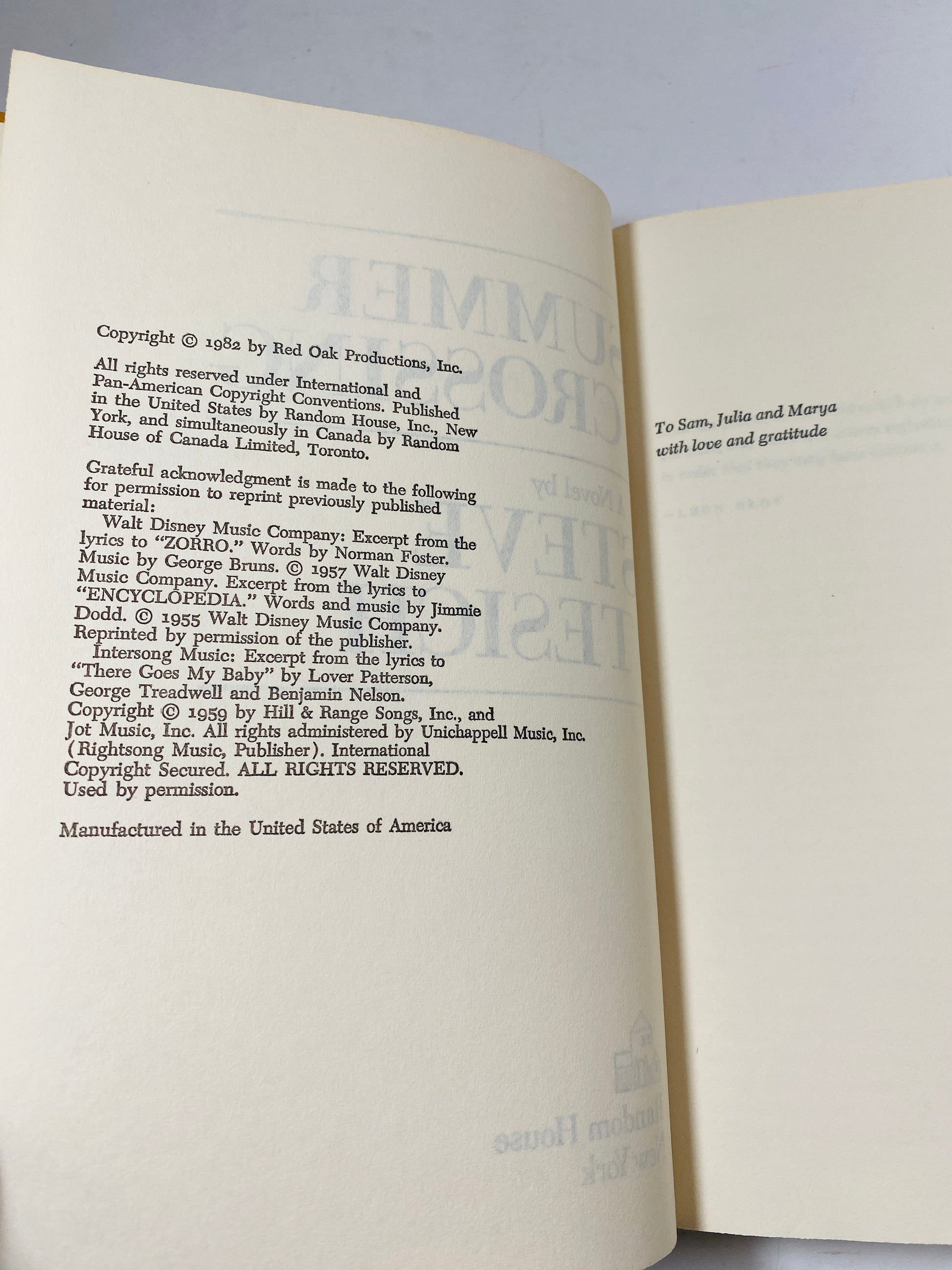 1982 Summer Crossing vintage book by Steve Tesich Coming of age story about loss of first love, leaving home and going out into the world