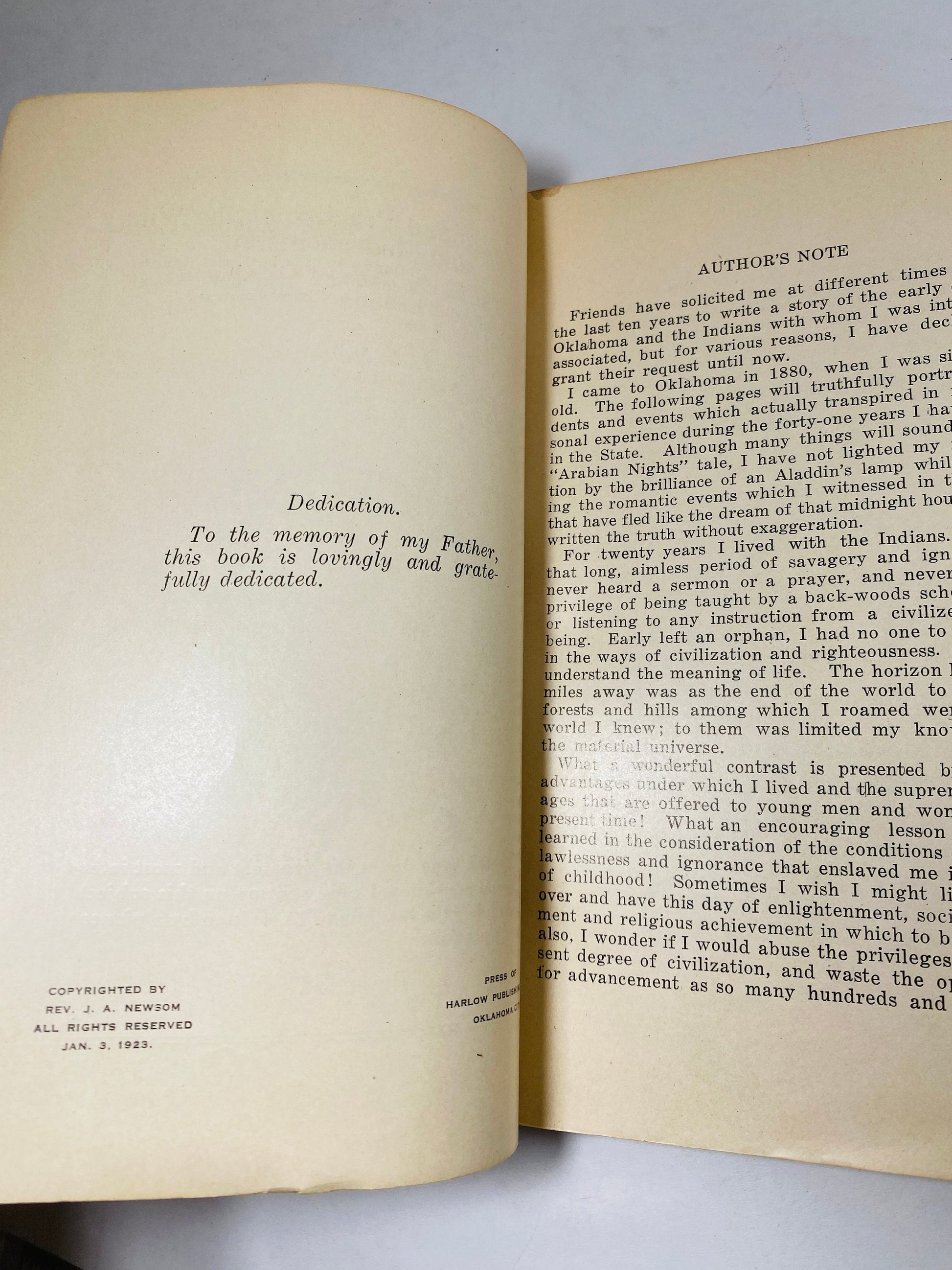 Life And Practice Of The Wild And Modern Indian vintage booklet circa 1923 by Newsom Native American Oklahoma collectible Southewest