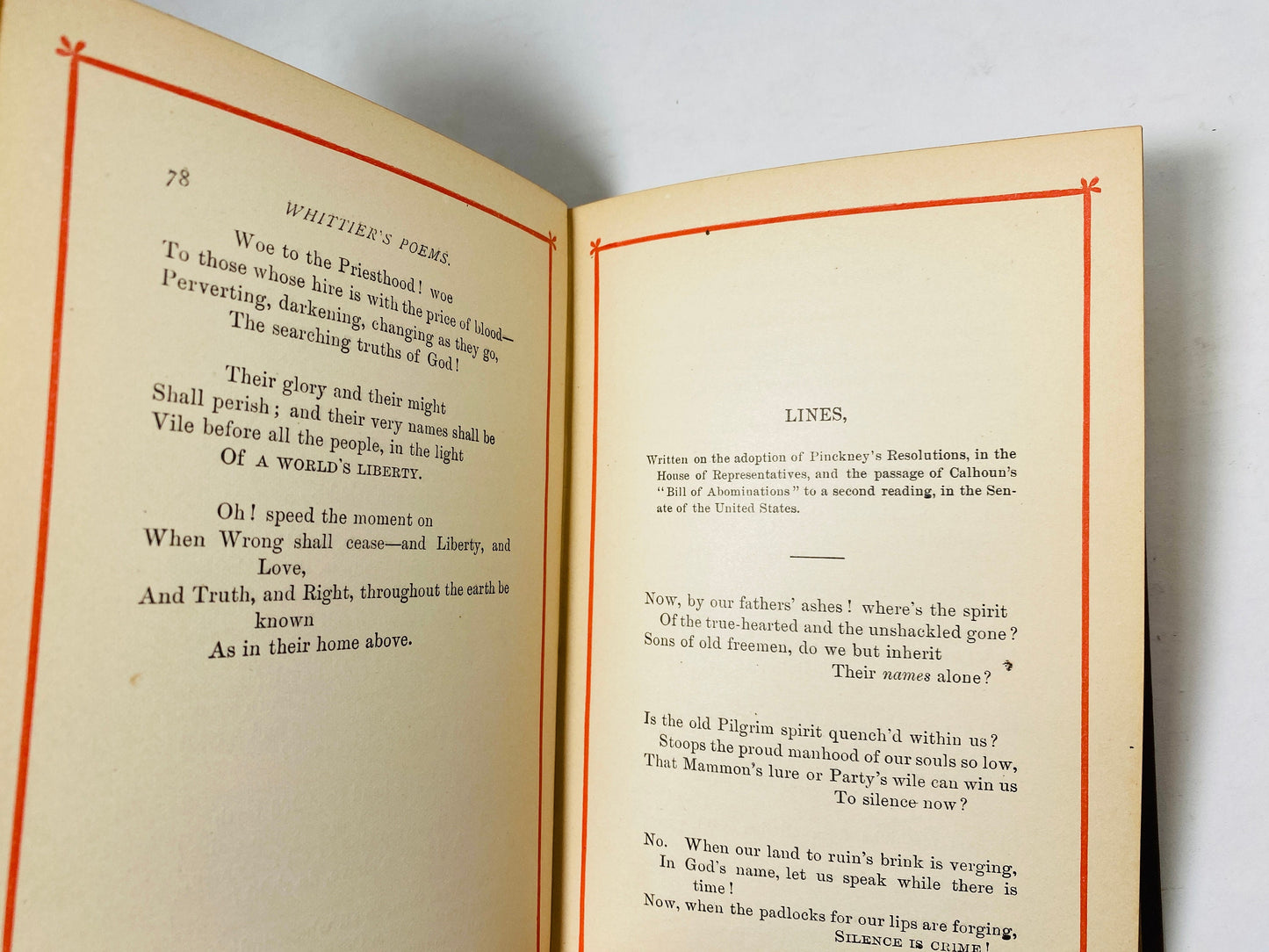 1888 vintage Whittier poetry book GORGEOUS bindings & gold embellishments Home decor staging antique collectible gift romance