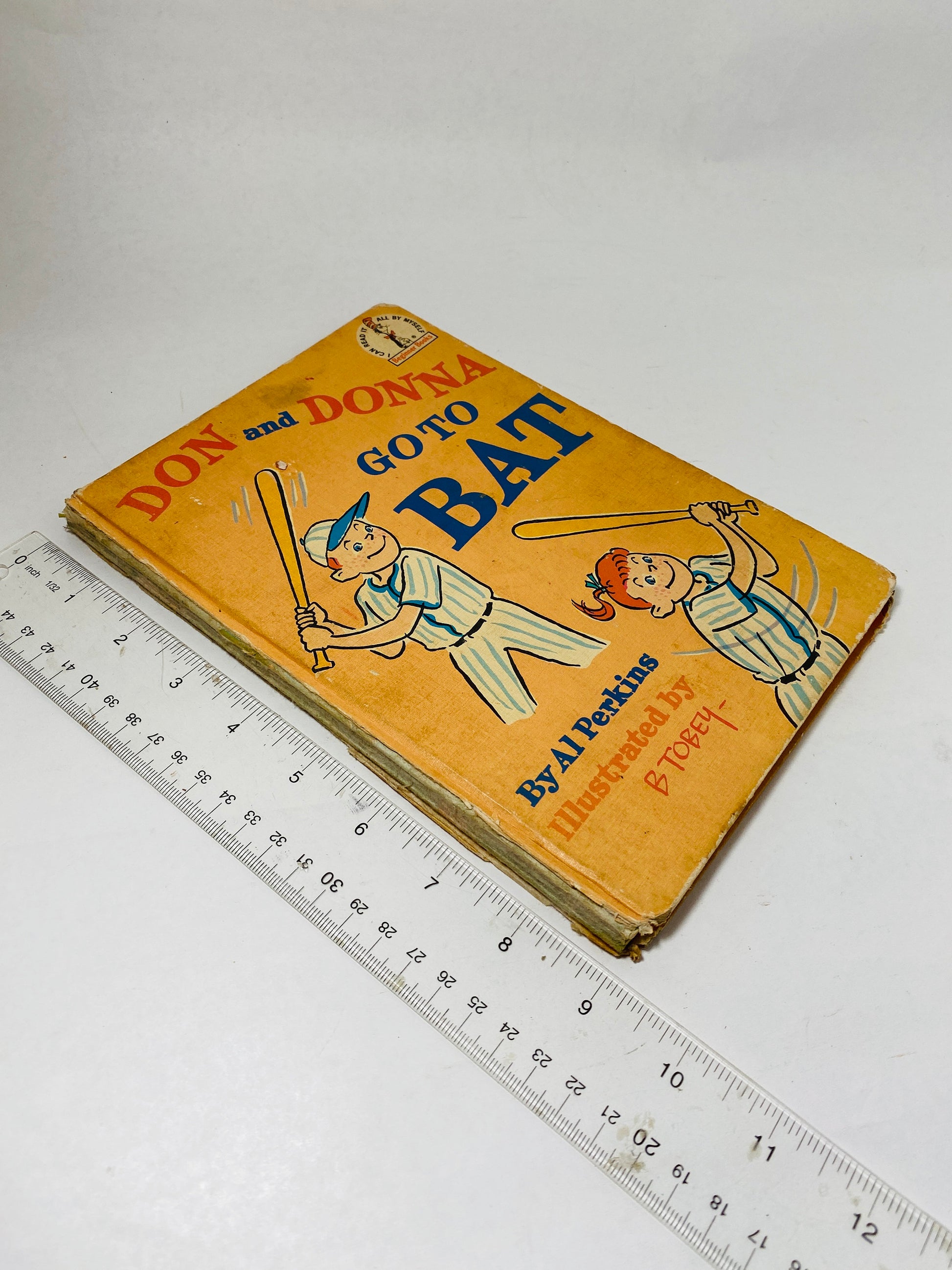 1966 Don and Donna Go to Bat vintage children's Dr Seuss Beginner Book Al Perkins Tobey about a girl who wants to play baseball on boys team