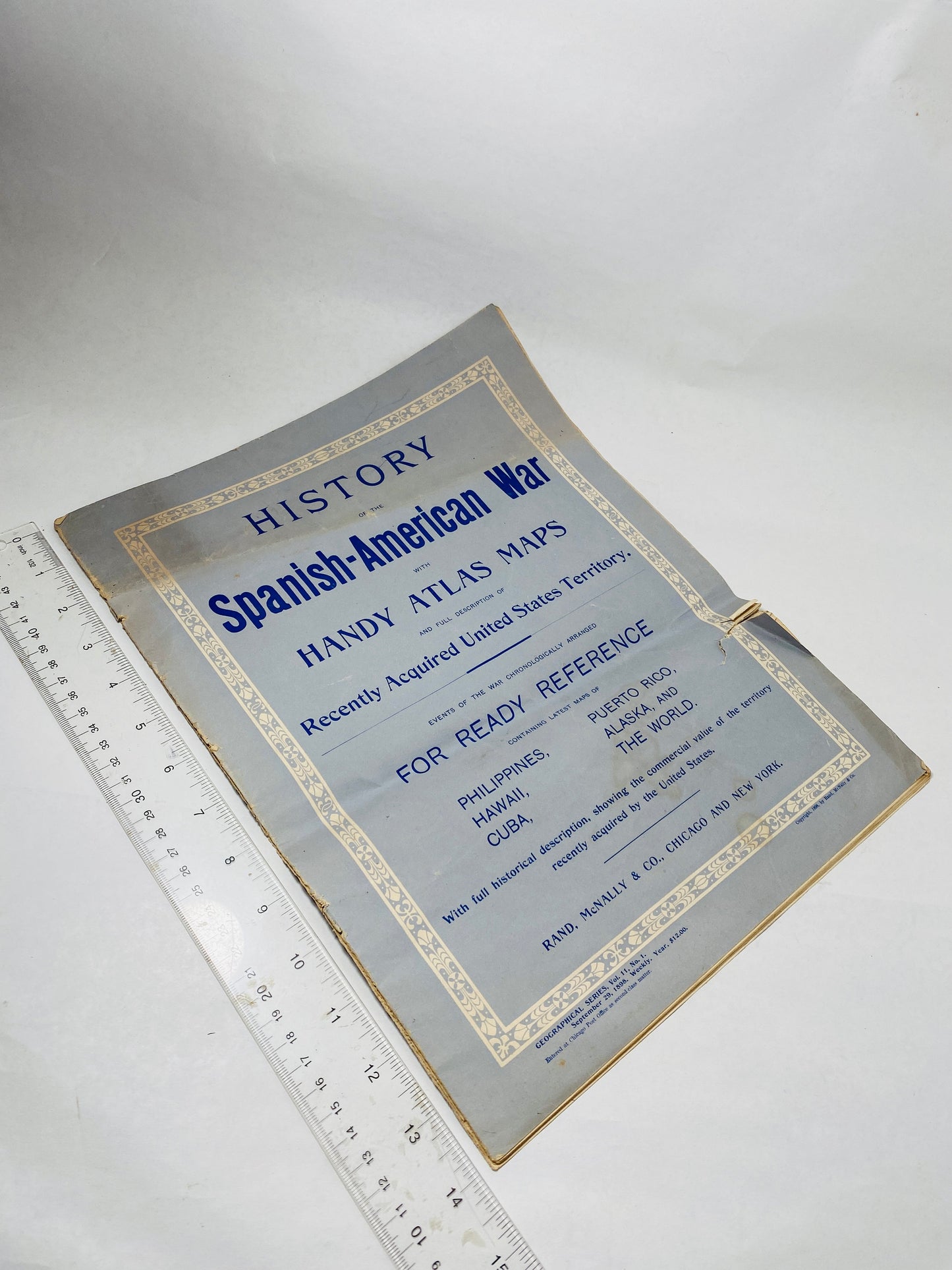 History of the Spanish-American War FIRST EDITION vintage book circa 1898 Original maps illustrations & photographs Blue military Wanderlust
