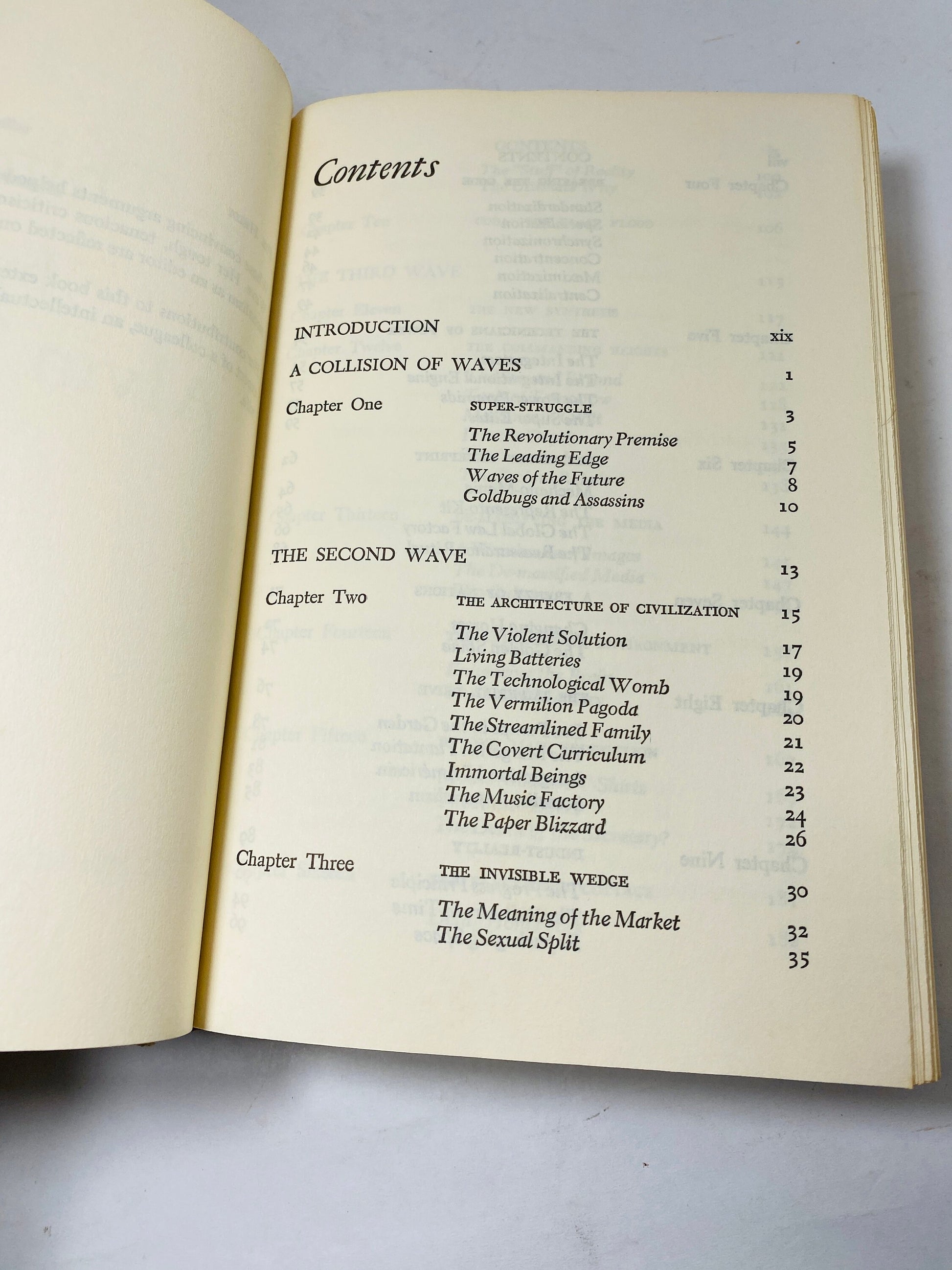 Third Wave FIRST EDITION vintage book by Toffler circa 1980 about the future of society, technological advancement, peace and prosperity