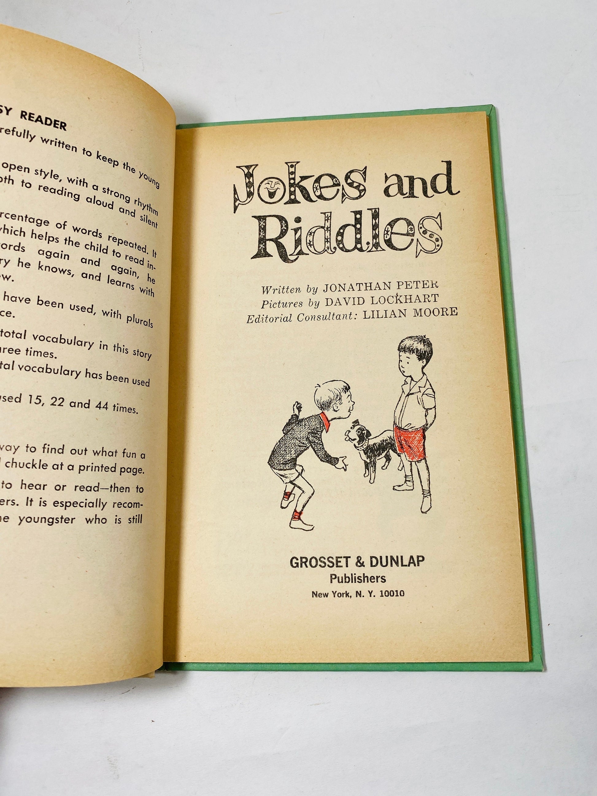 Jokes and Riddles vintage children's Easy Reader book by Jonathan Peter circa 1963