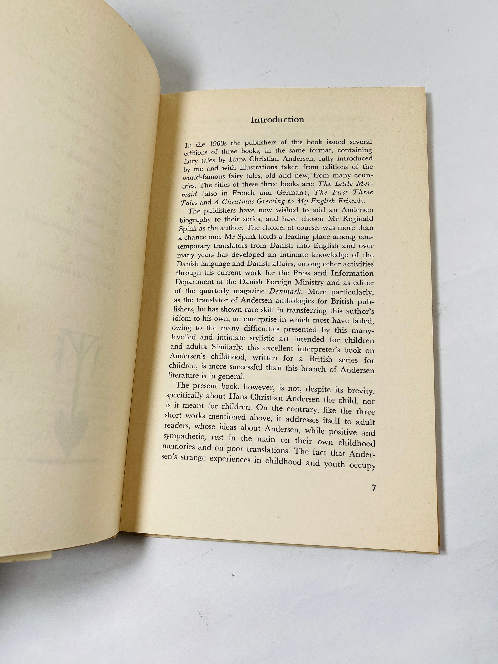 Man and his Work Hans Christian Andersen vintage paperback book by Reginald Spink circa 1985 biography about his childhood and writing