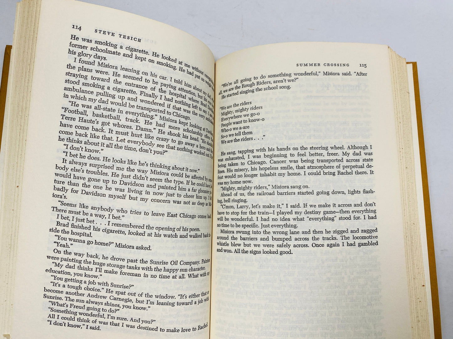 1982 Summer Crossing vintage book by Steve Tesich Coming of age story about loss of first love, leaving home and going out into the world