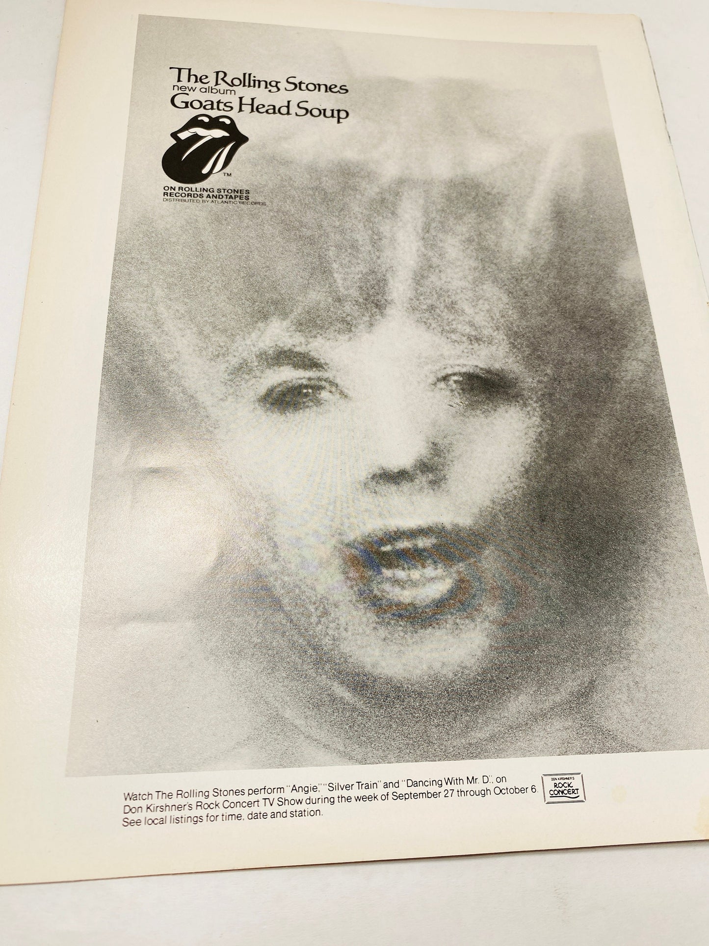 Rolling Stones Goats Head Soup Vintage magazine advertisement circa 1973 featuring album cover. Original Music ad home decor Framing art